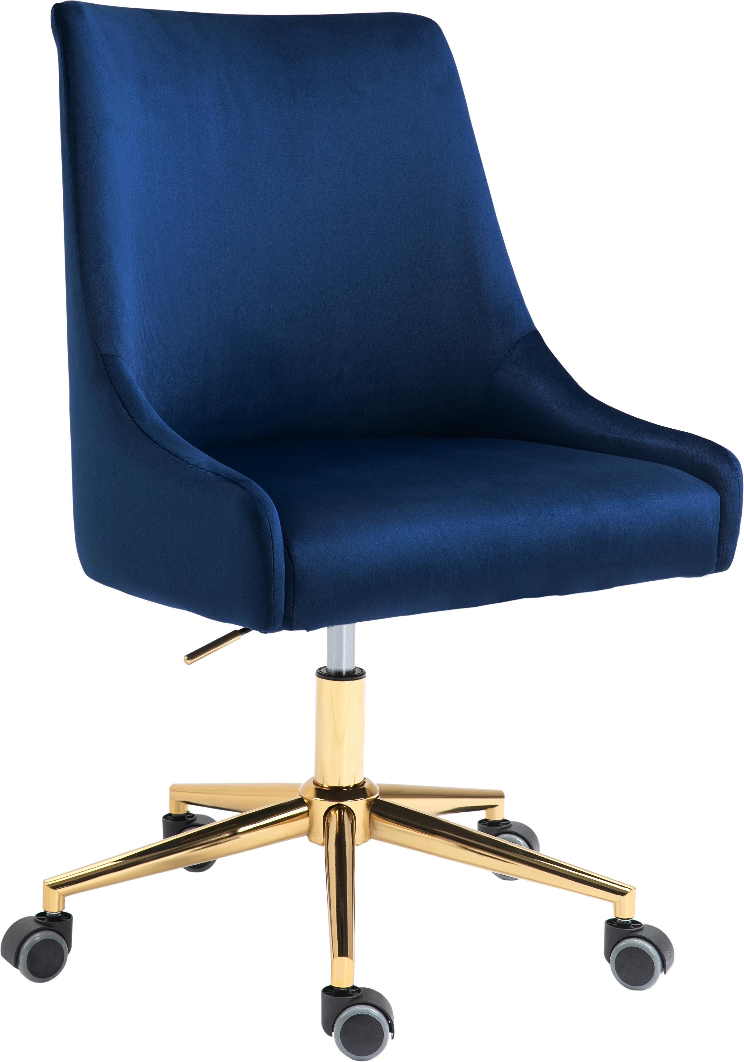 Karina Navy Velvet Office Chair - Luxury Home Furniture (MI)