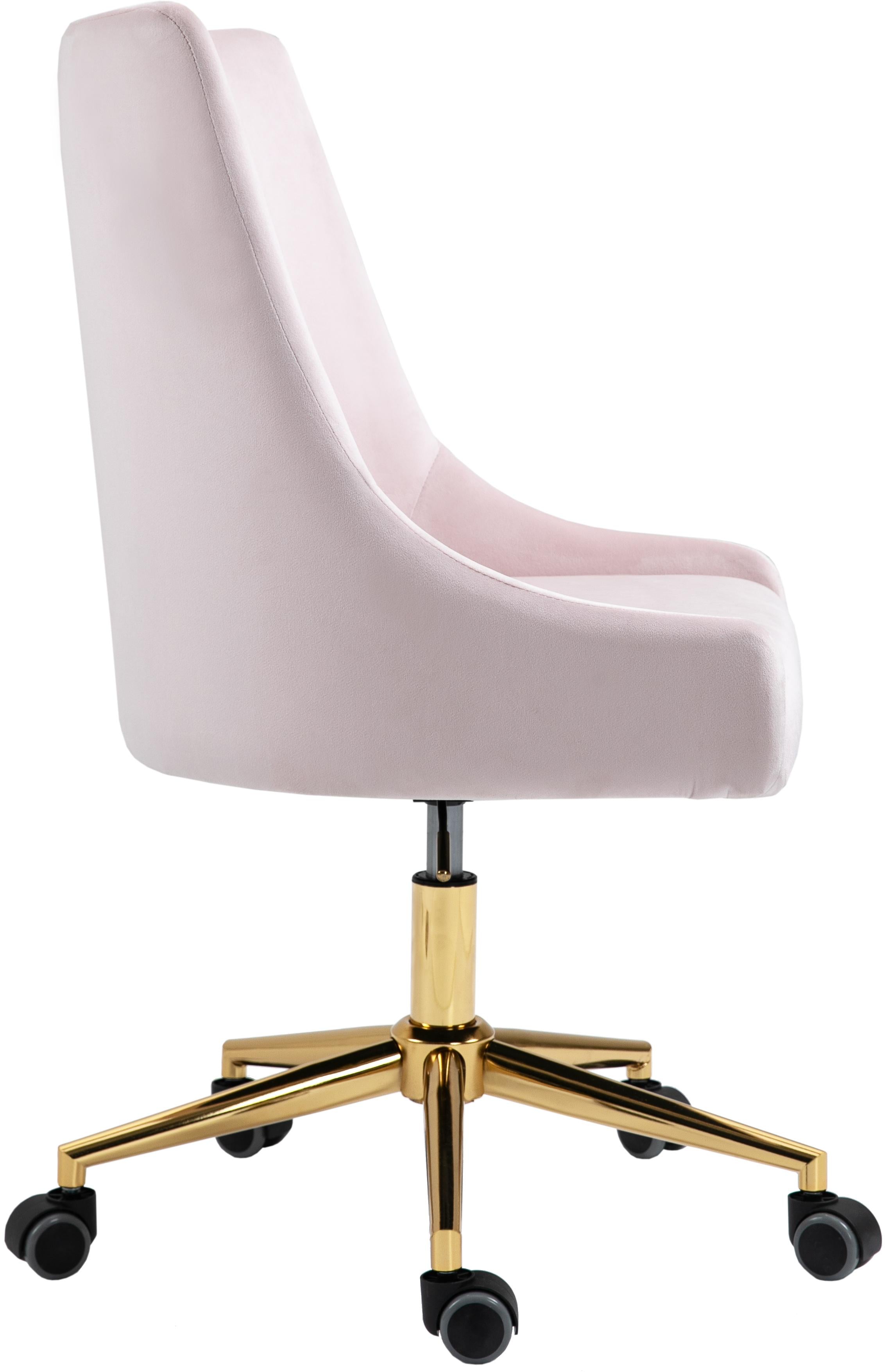 Karina Pink Velvet Office Chair - Luxury Home Furniture (MI)