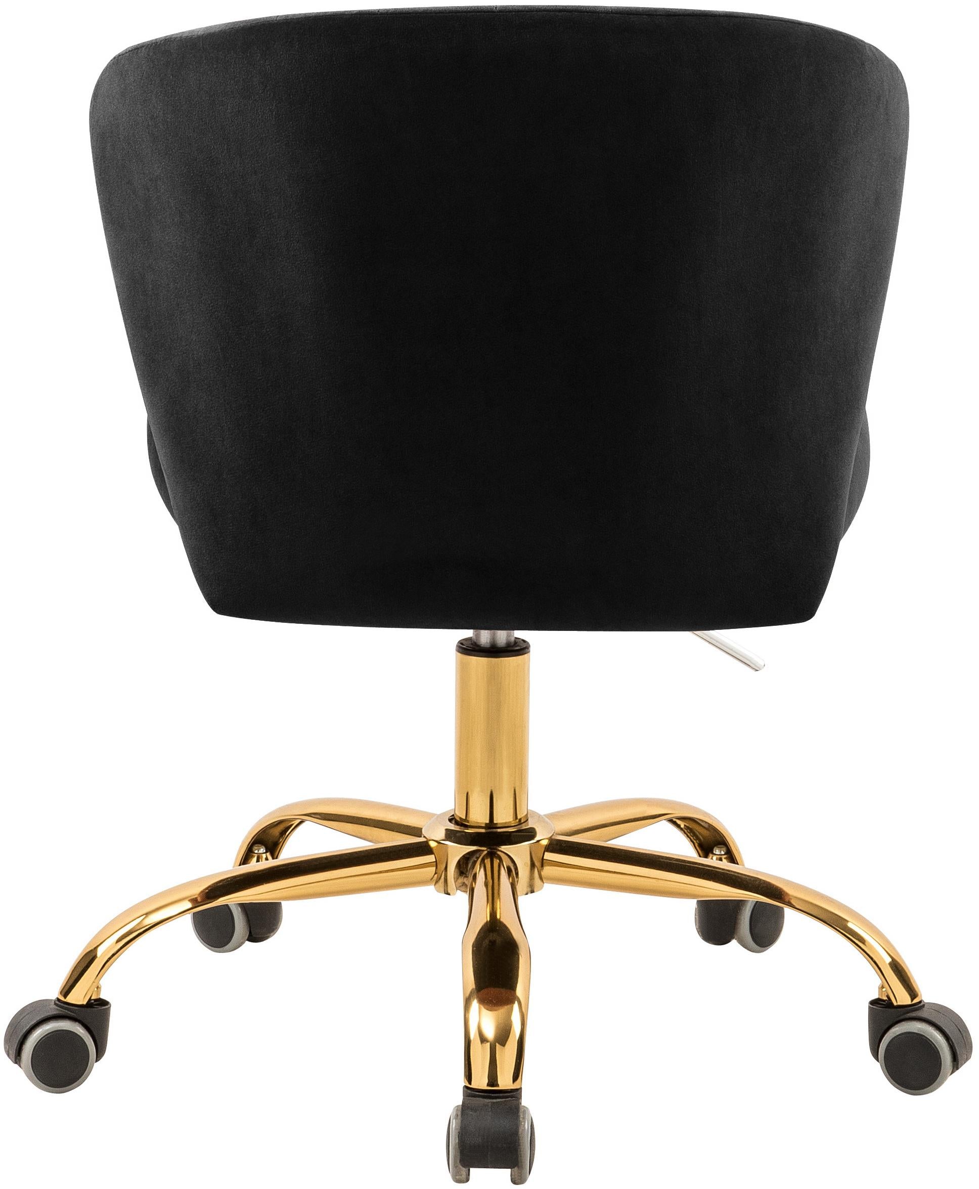 Finley Black Velvet Office Chair - Luxury Home Furniture (MI)