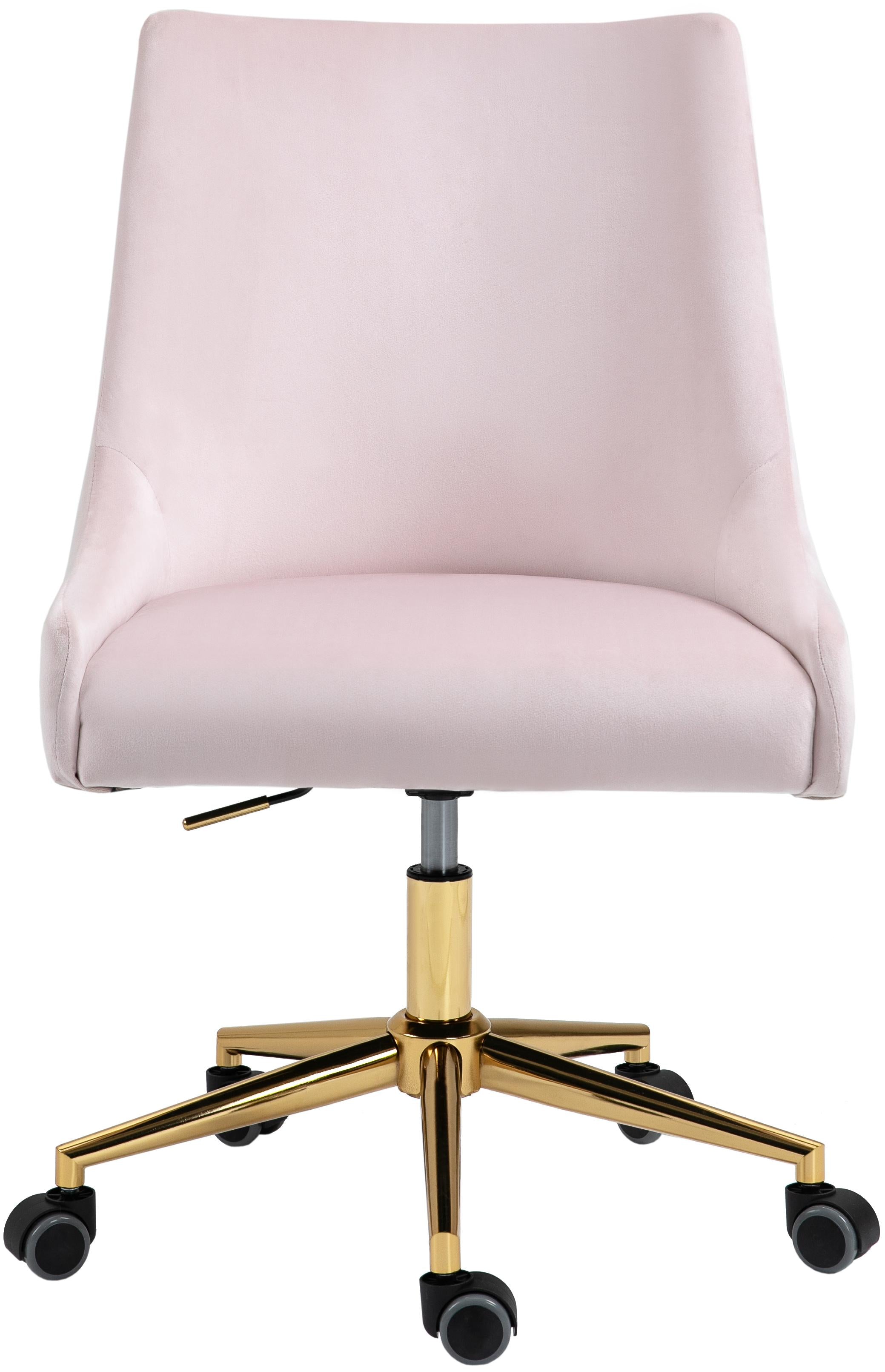Karina Pink Velvet Office Chair - Luxury Home Furniture (MI)