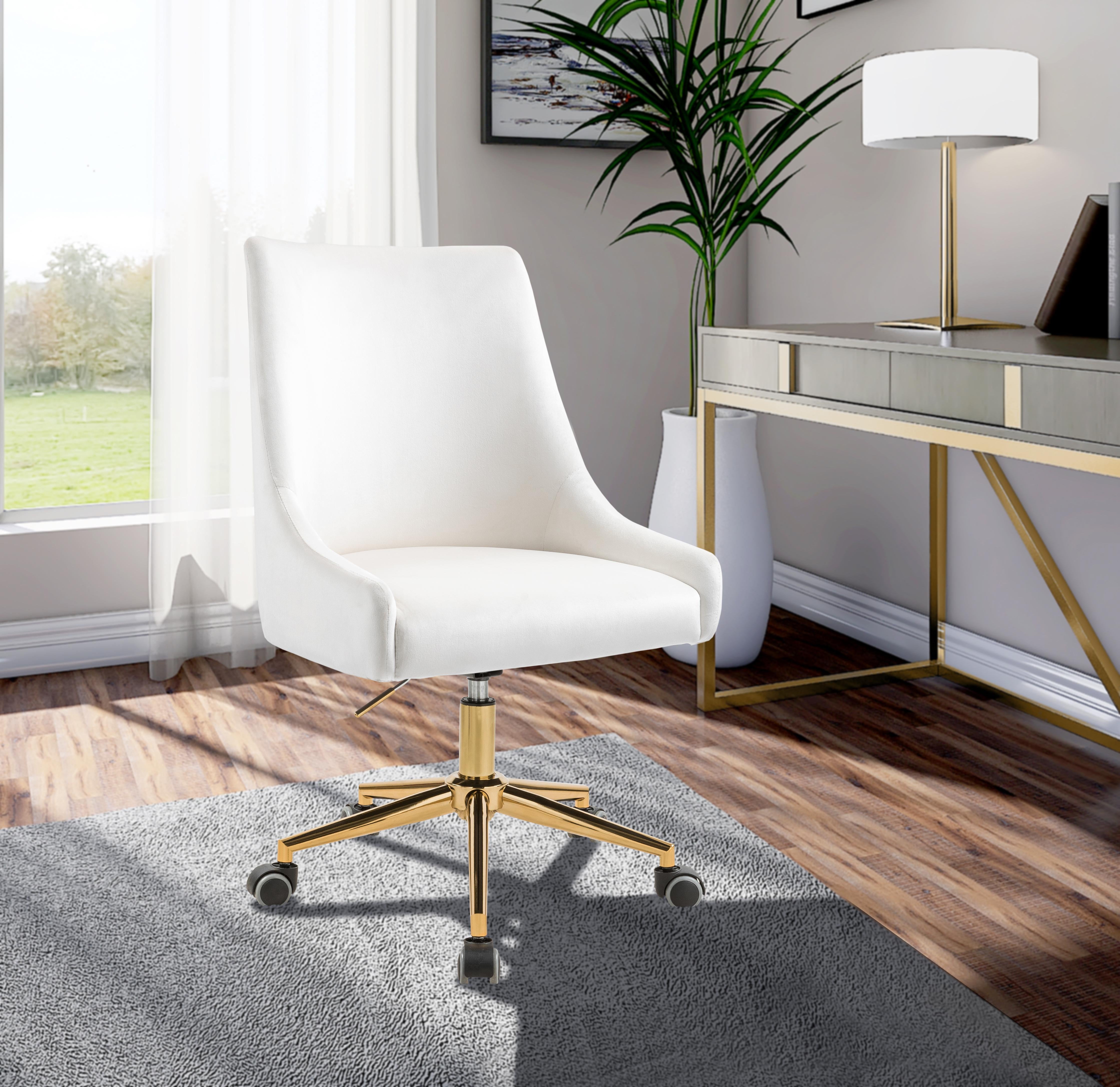 Karina Cream Velvet Office Chair - Luxury Home Furniture (MI)