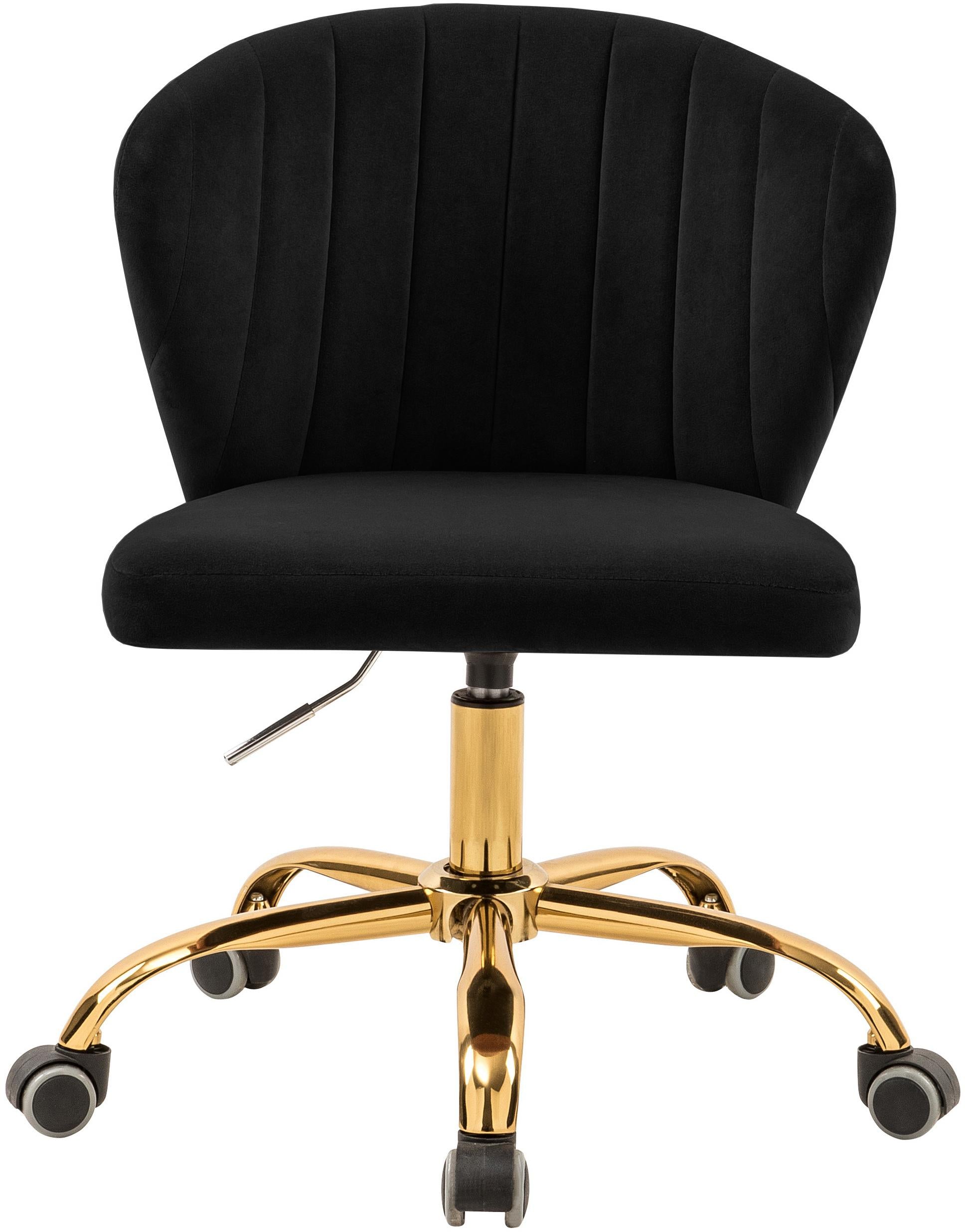Finley Black Velvet Office Chair - Luxury Home Furniture (MI)