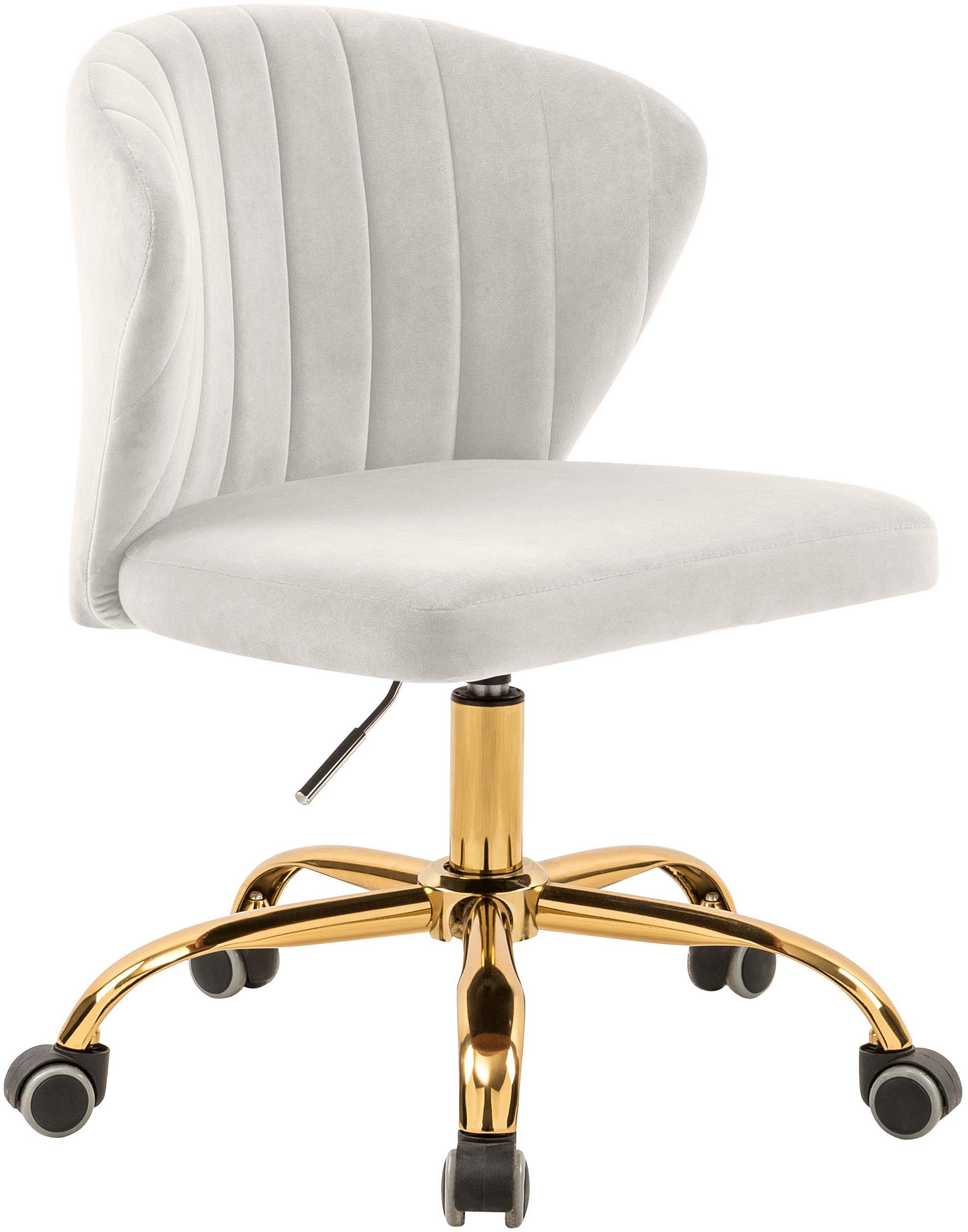 Finley Cream Velvet Office Chair - Luxury Home Furniture (MI)