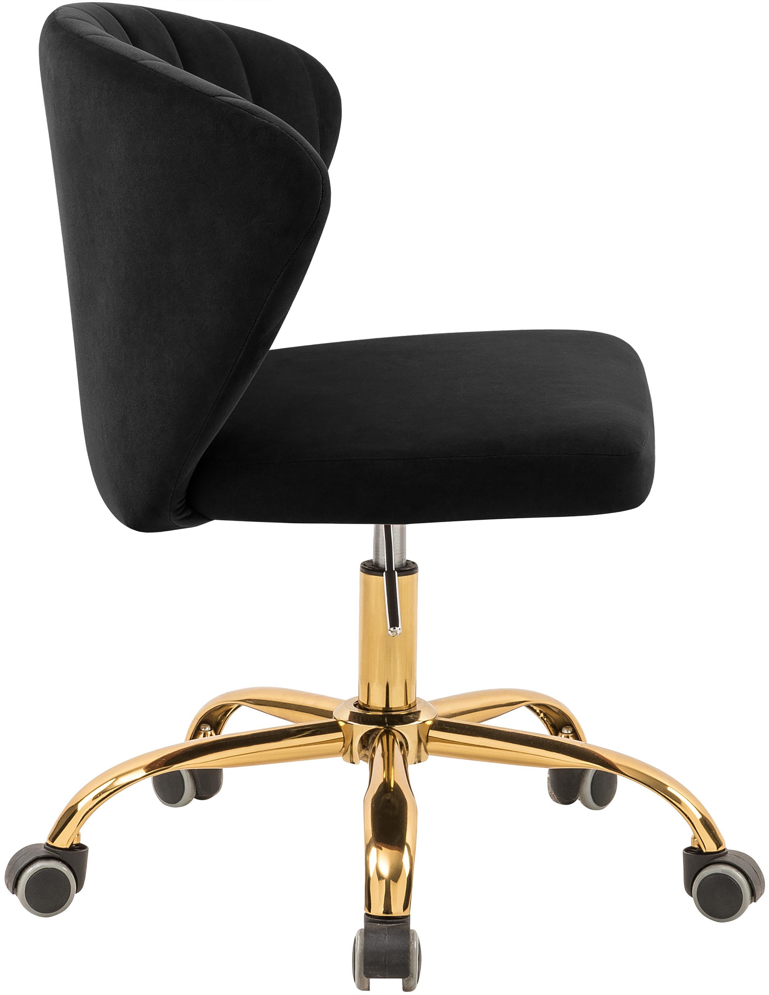 Finley Black Velvet Office Chair - Luxury Home Furniture (MI)