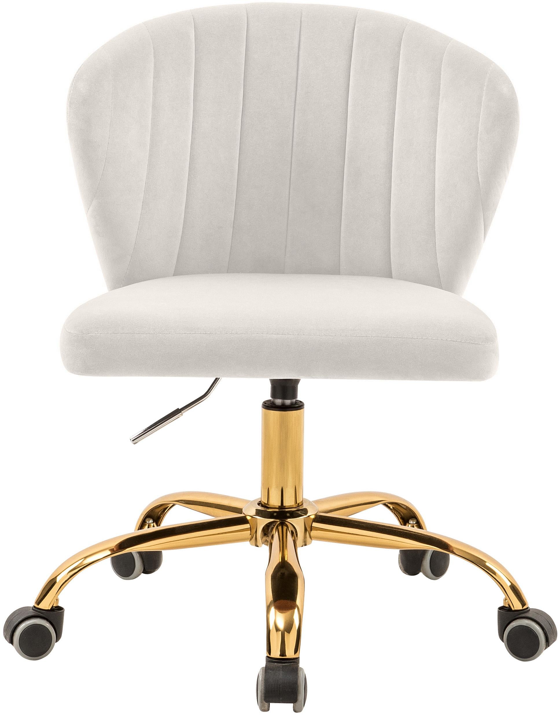 Finley Cream Velvet Office Chair - Luxury Home Furniture (MI)