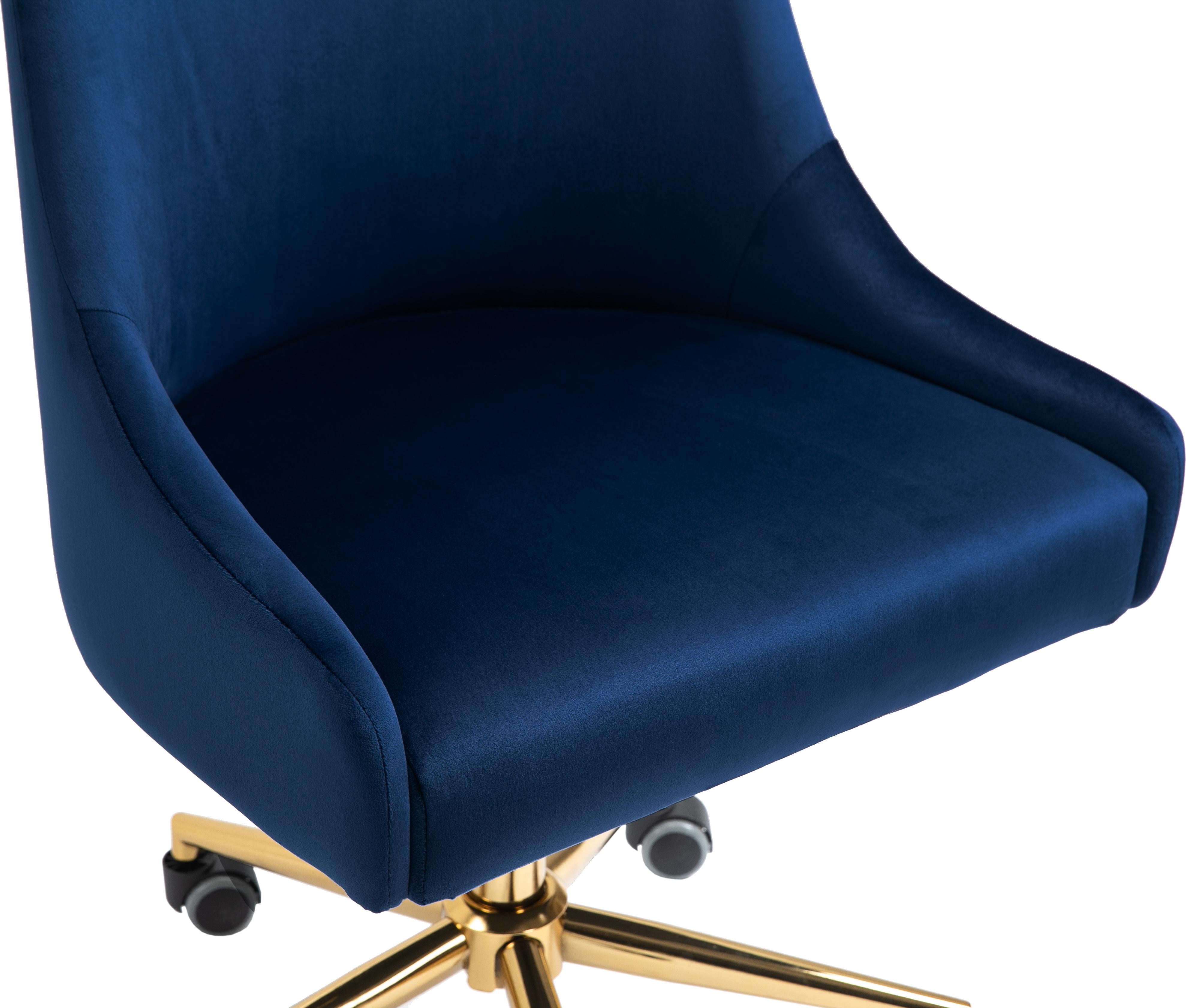 Karina Navy Velvet Office Chair - Luxury Home Furniture (MI)