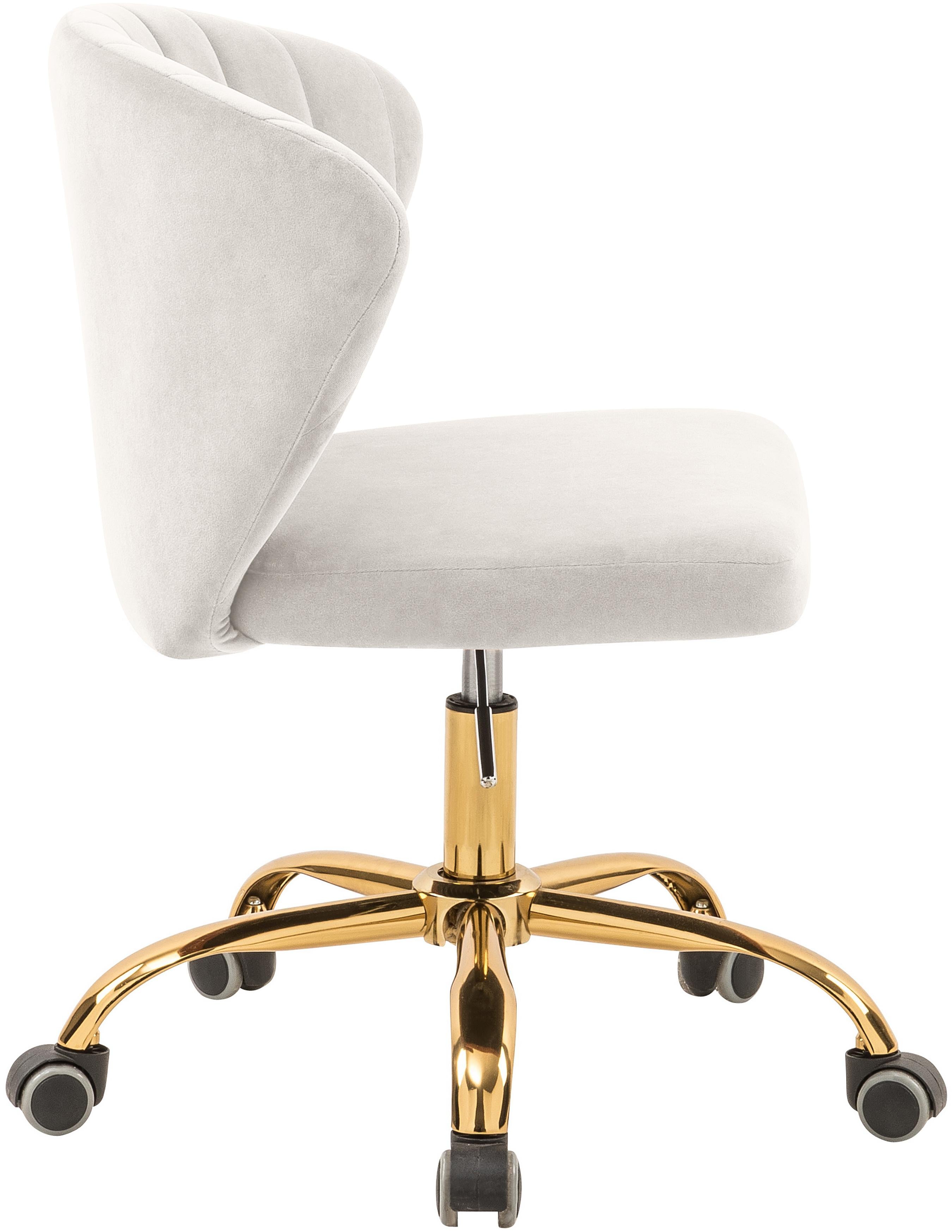 Finley Cream Velvet Office Chair - Luxury Home Furniture (MI)