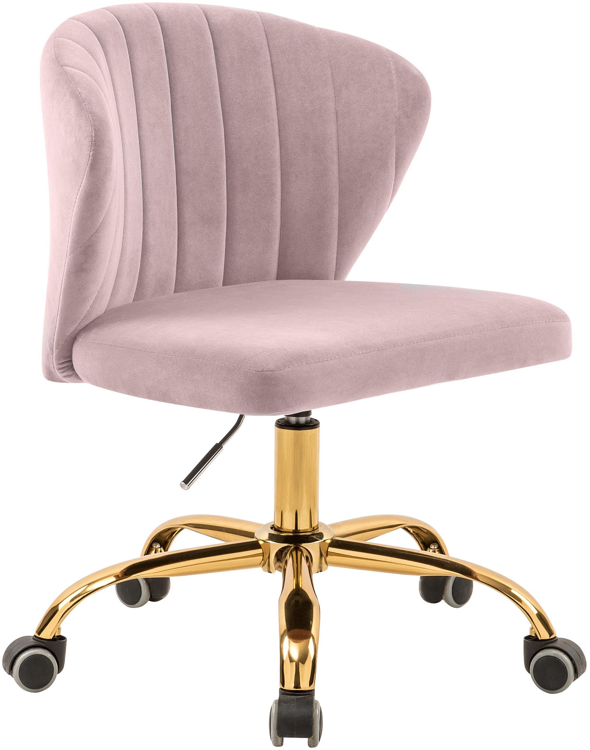 Finley Pink Velvet Office Chair - Luxury Home Furniture (MI)
