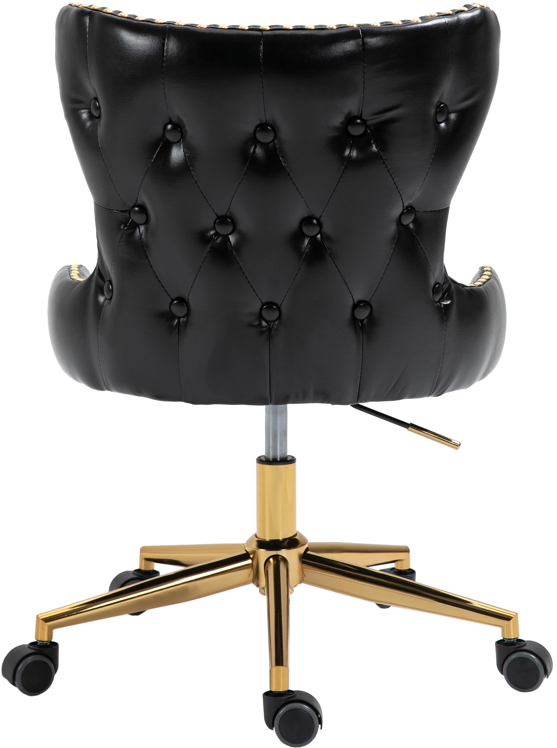 Hendrix Black Faux Leather Office Chair - Luxury Home Furniture (MI)