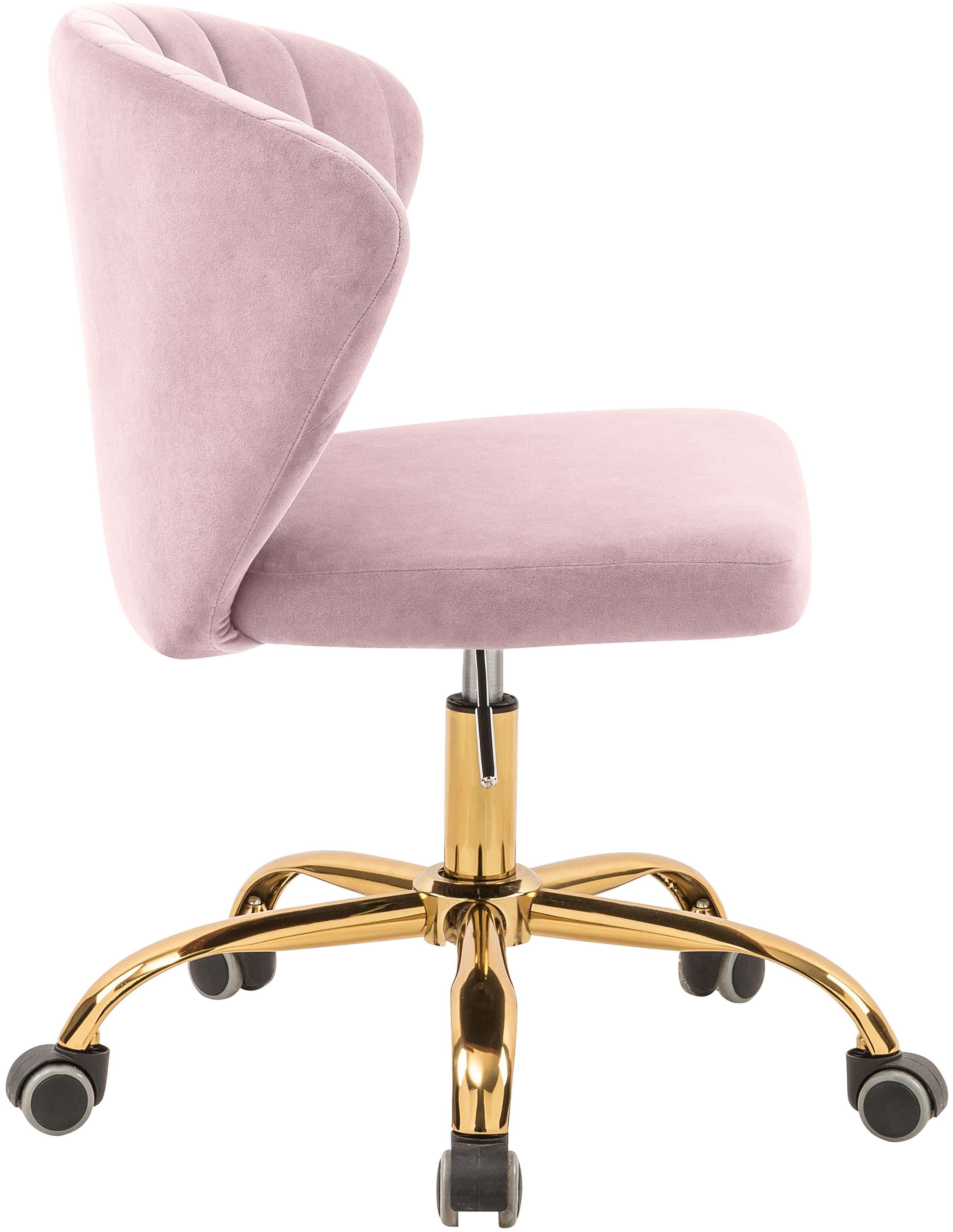 Finley Pink Velvet Office Chair - Luxury Home Furniture (MI)
