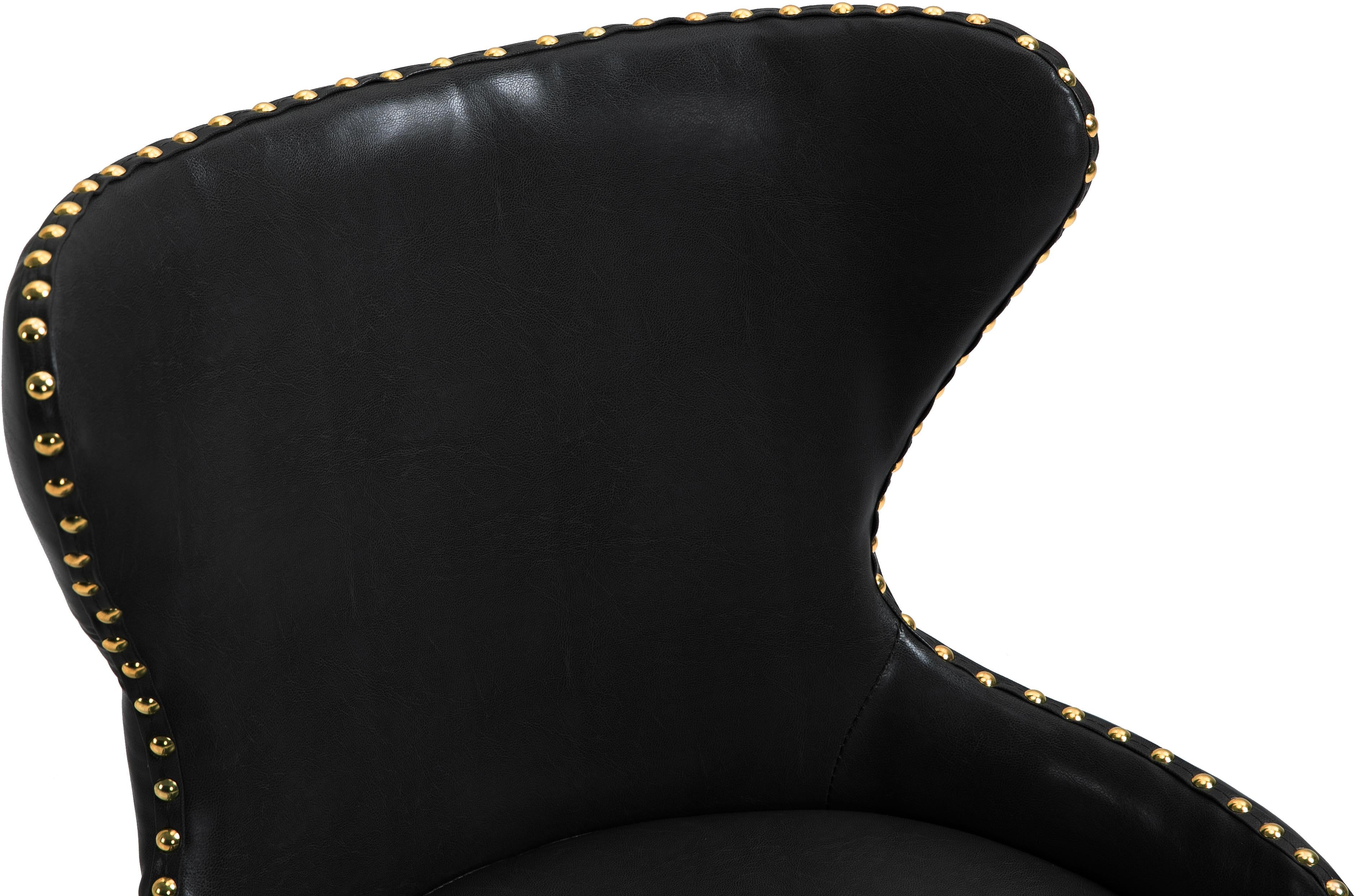 Hendrix Black Faux Leather Office Chair - Luxury Home Furniture (MI)