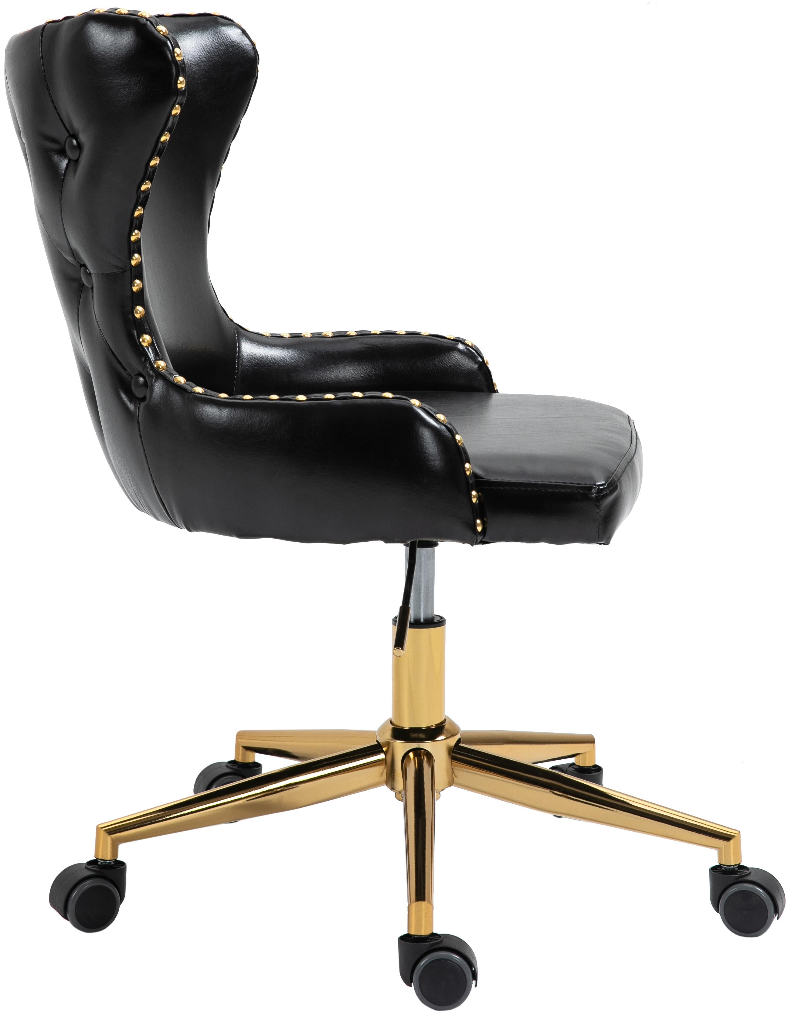 Hendrix Black Faux Leather Office Chair - Luxury Home Furniture (MI)