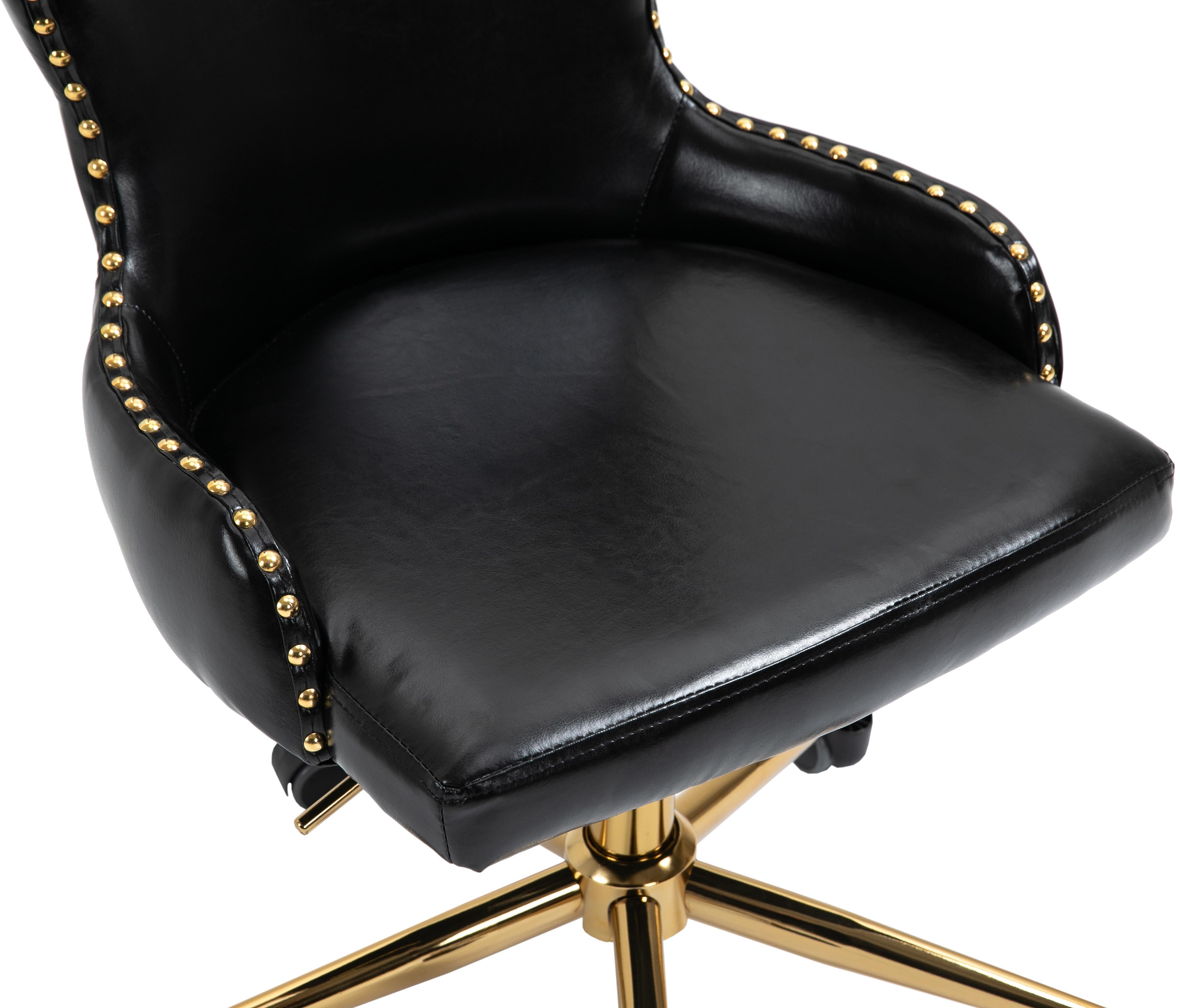 Hendrix Black Faux Leather Office Chair - Luxury Home Furniture (MI)