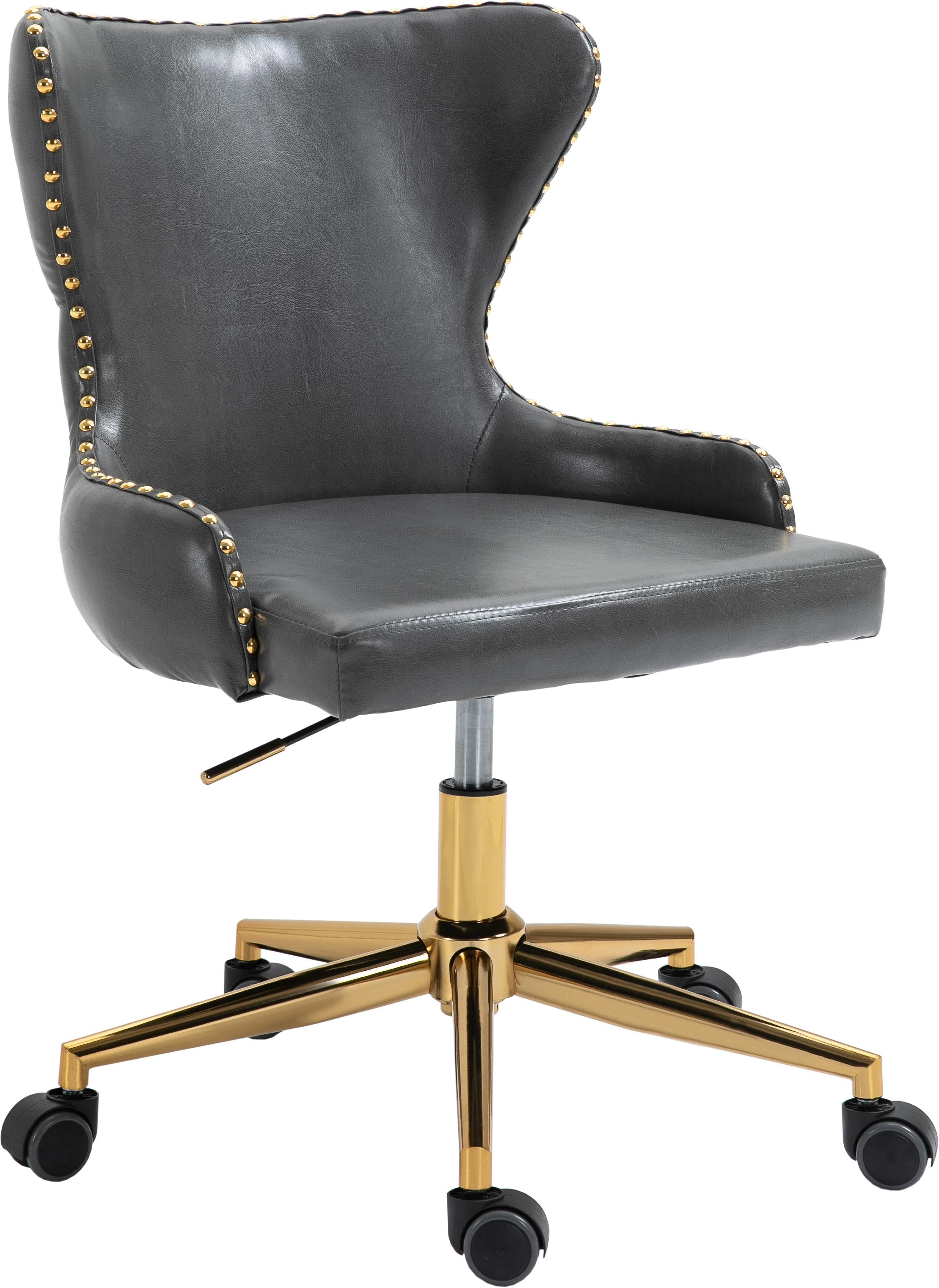 Hendrix Grey Faux Leather Office Chair - Luxury Home Furniture (MI)