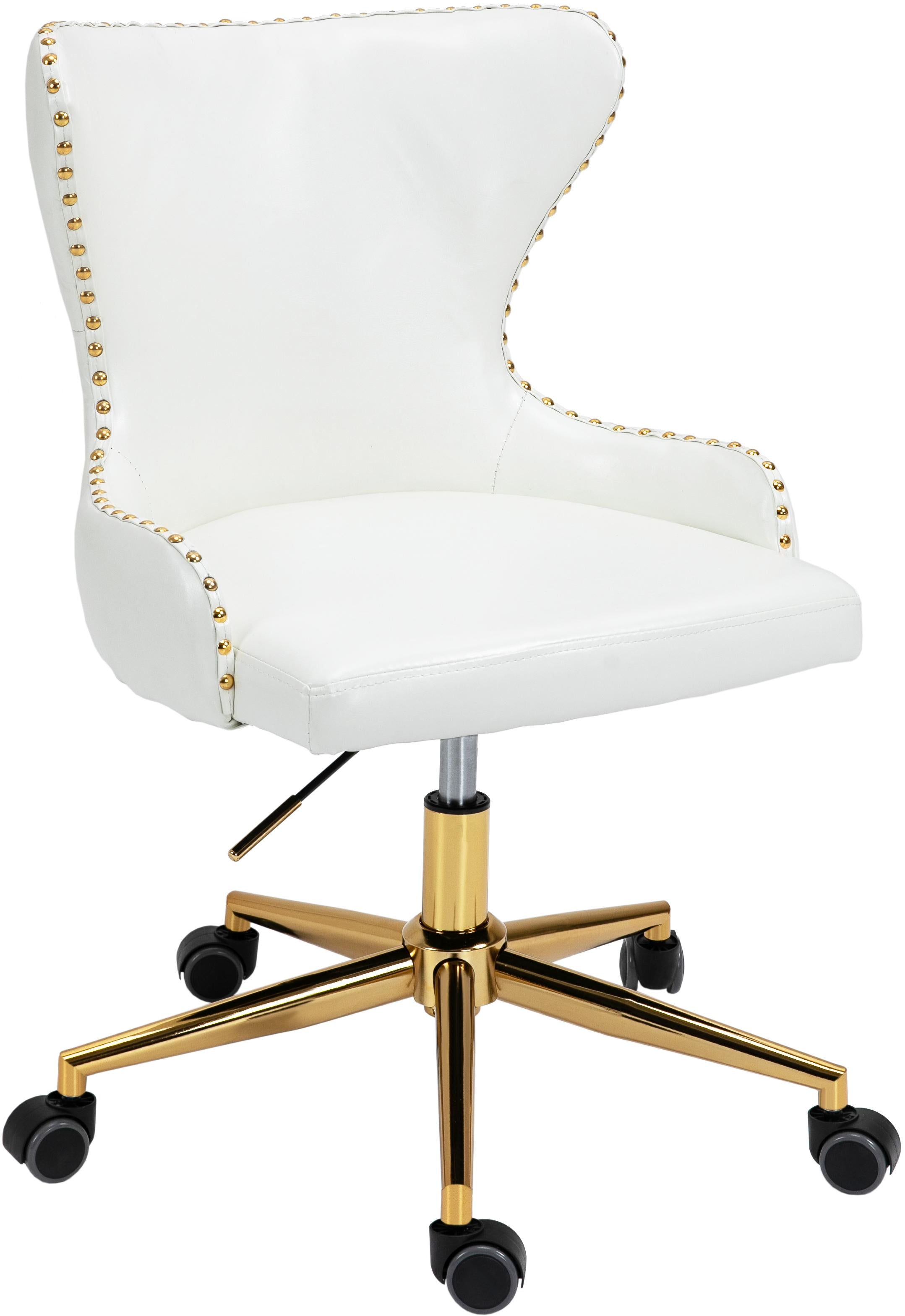 Hendrix White Faux Leather Office Chair - Luxury Home Furniture (MI)
