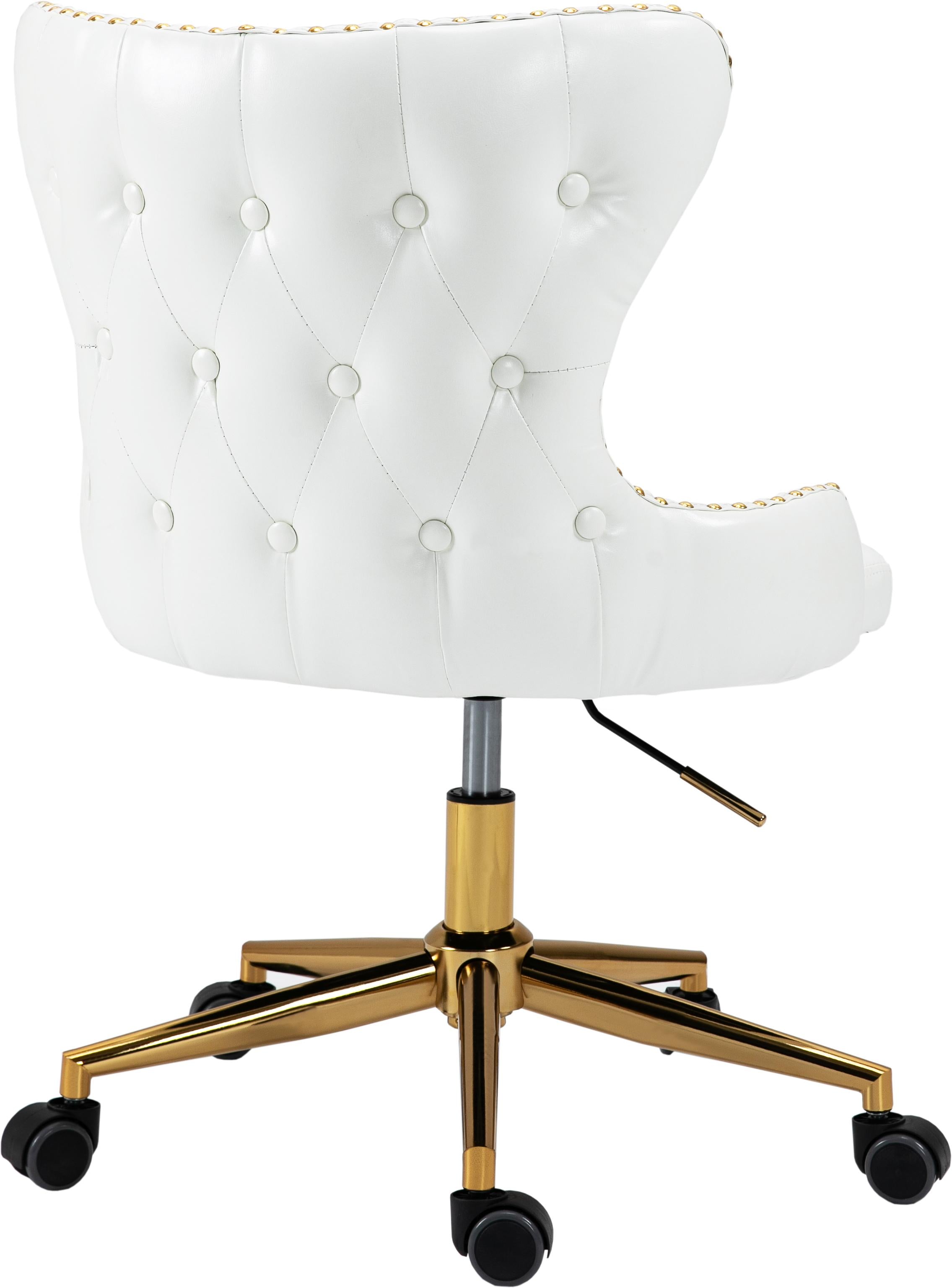 Hendrix White Faux Leather Office Chair - Luxury Home Furniture (MI)
