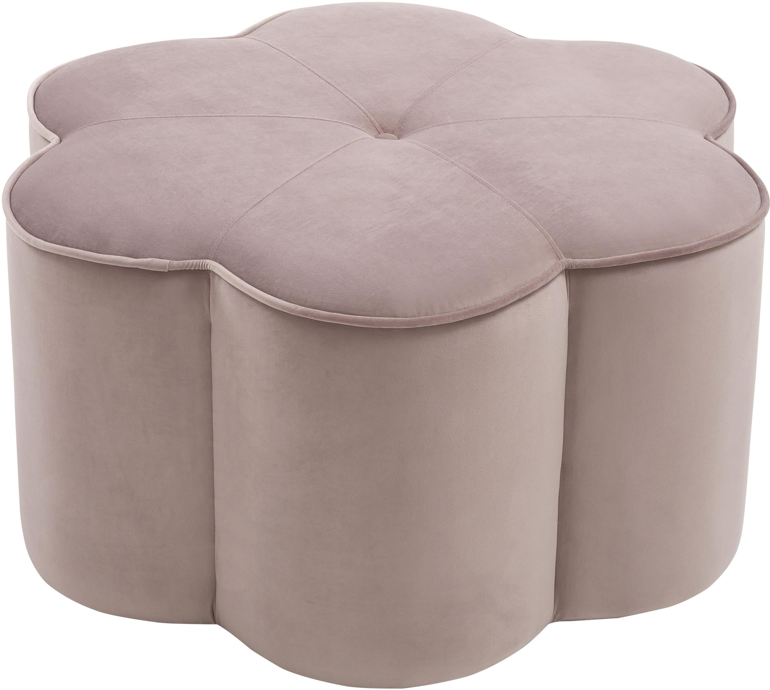 Daisy Pink Velvet Ottoman - Luxury Home Furniture (MI)