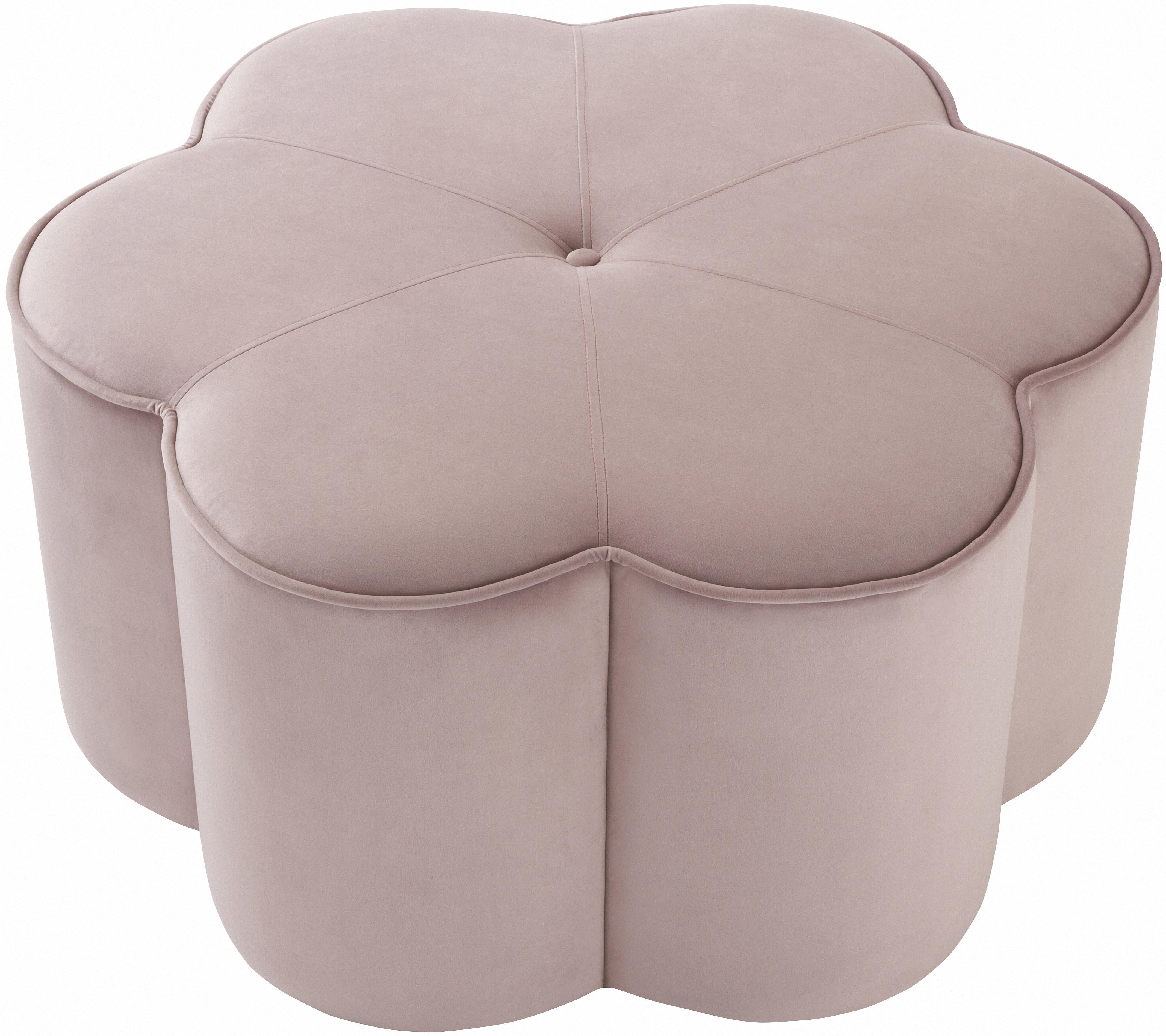 Daisy Pink Velvet Ottoman - Luxury Home Furniture (MI)