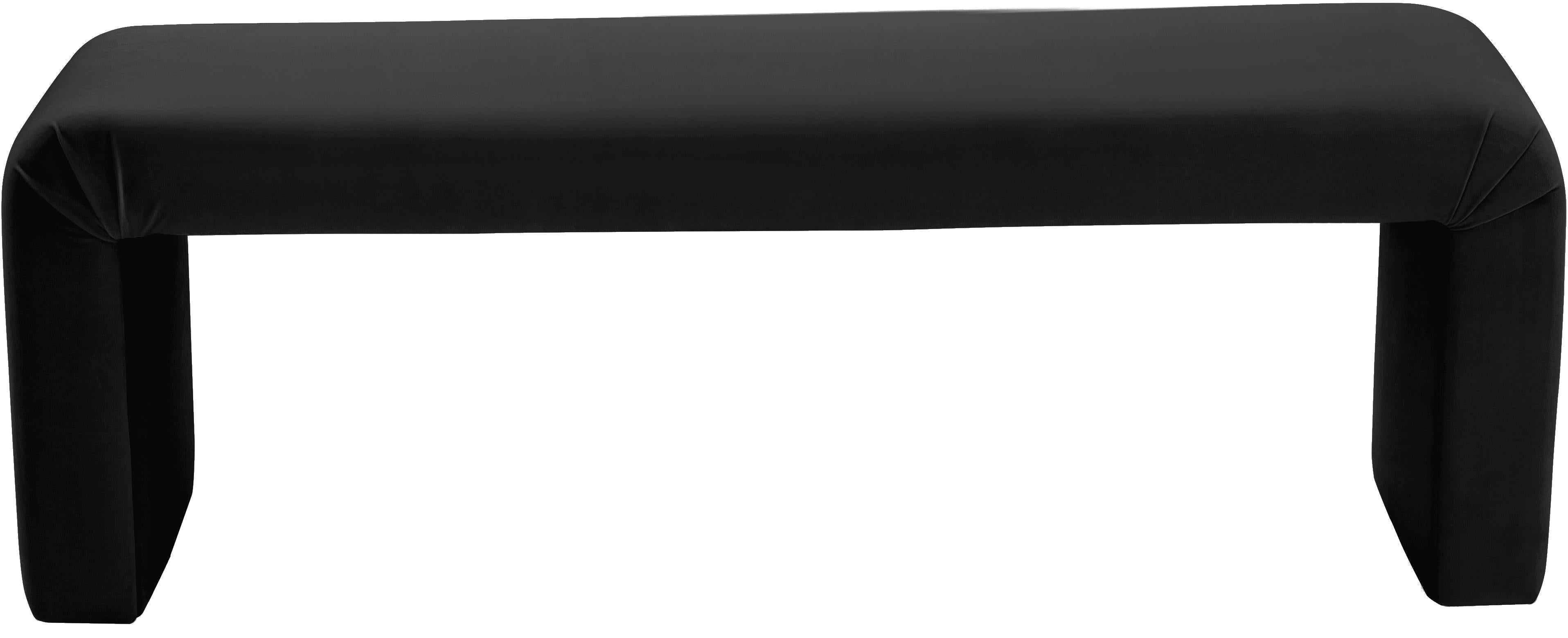 Minimalist Black Velvet Bench - Luxury Home Furniture (MI)