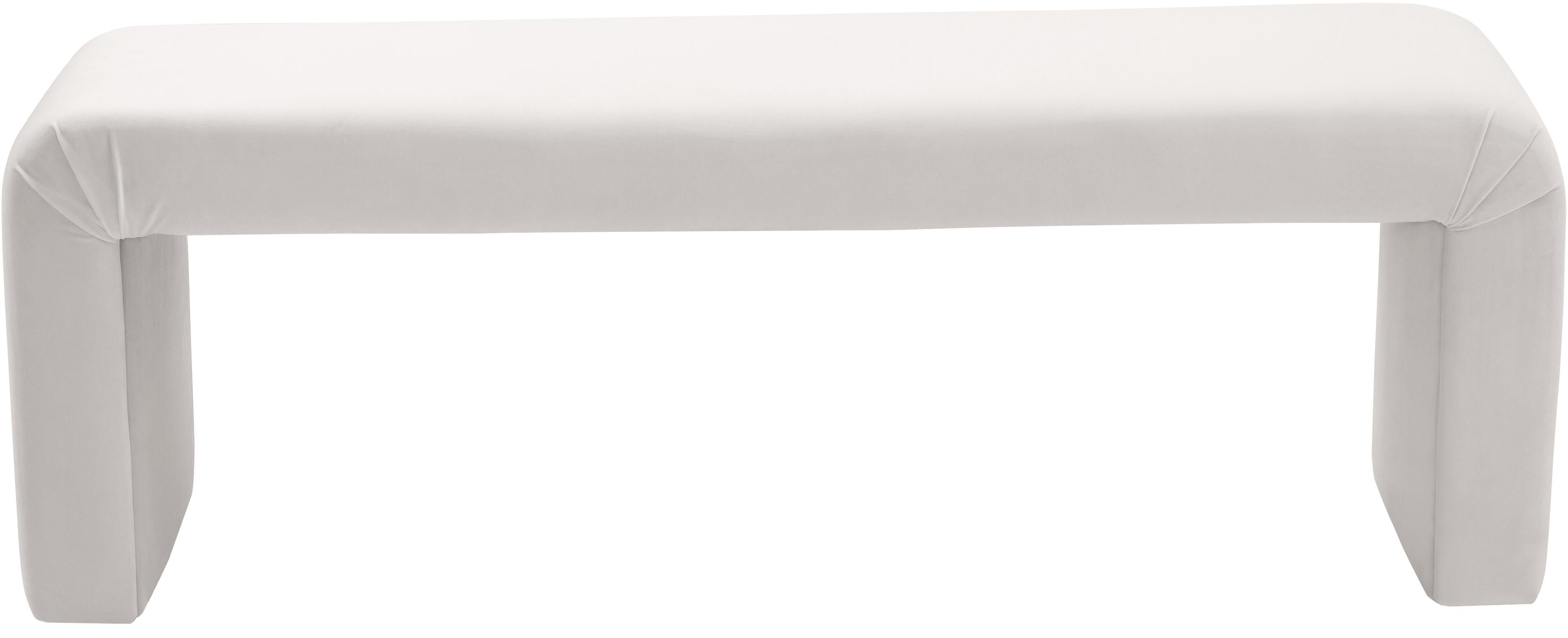 Minimalist Cream Velvet Bench - Luxury Home Furniture (MI)