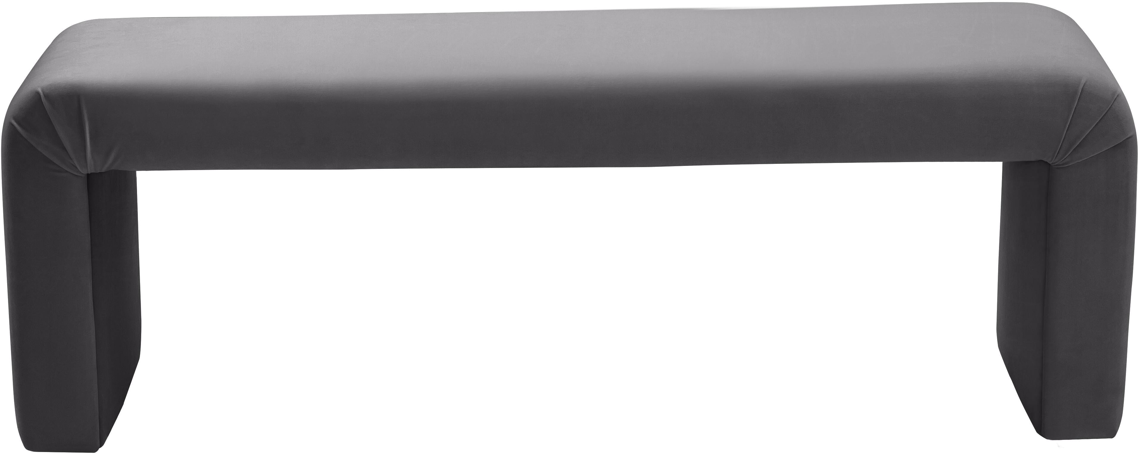 Minimalist Grey Velvet Bench - Luxury Home Furniture (MI)
