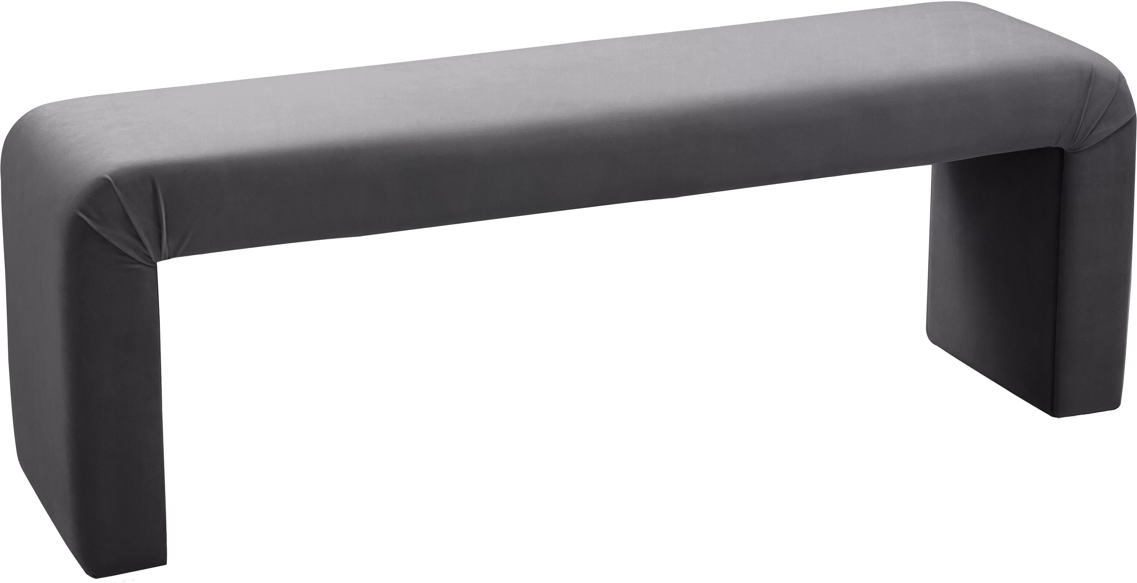 Minimalist Grey Velvet Bench - Luxury Home Furniture (MI)