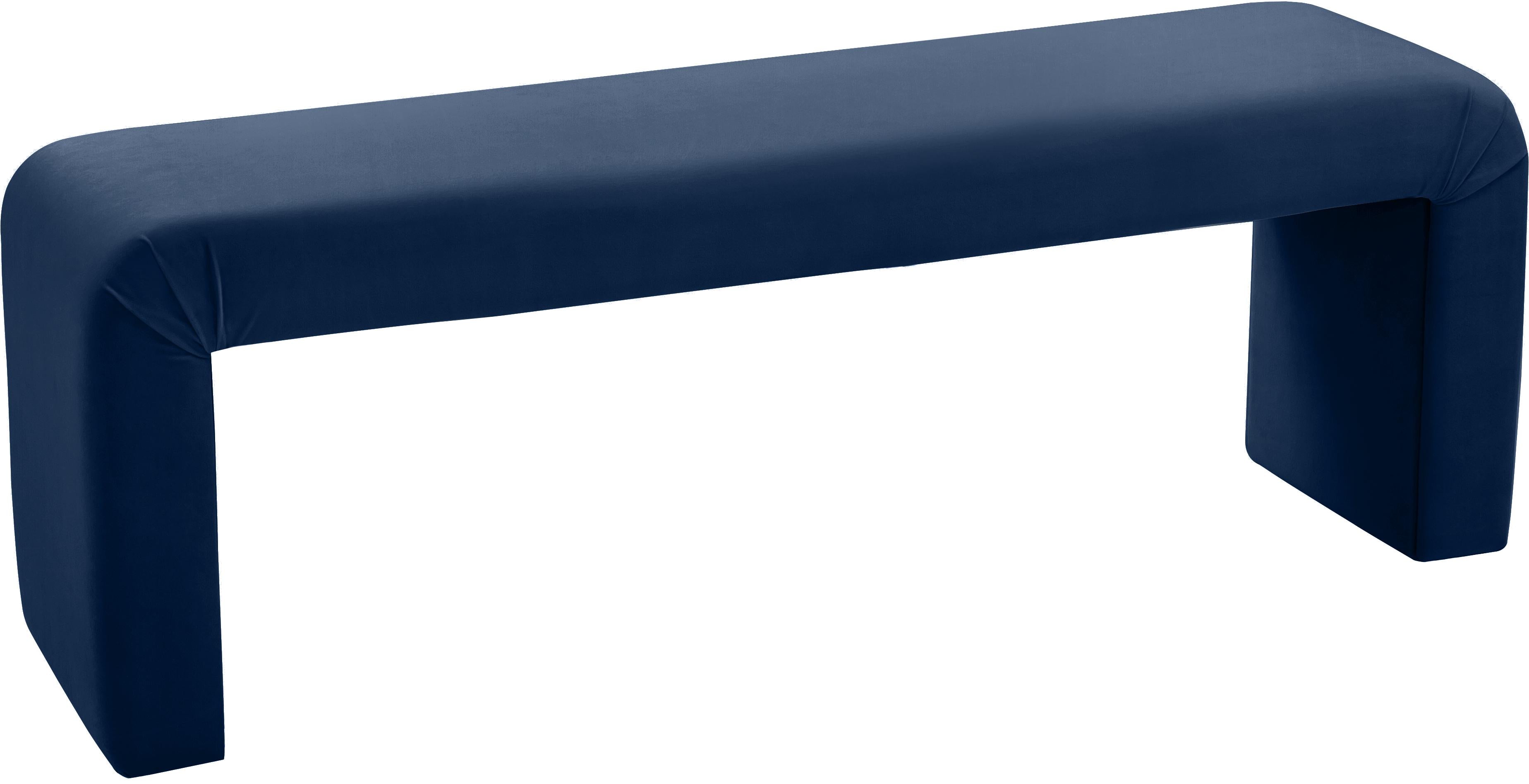 Minimalist Navy Velvet Bench