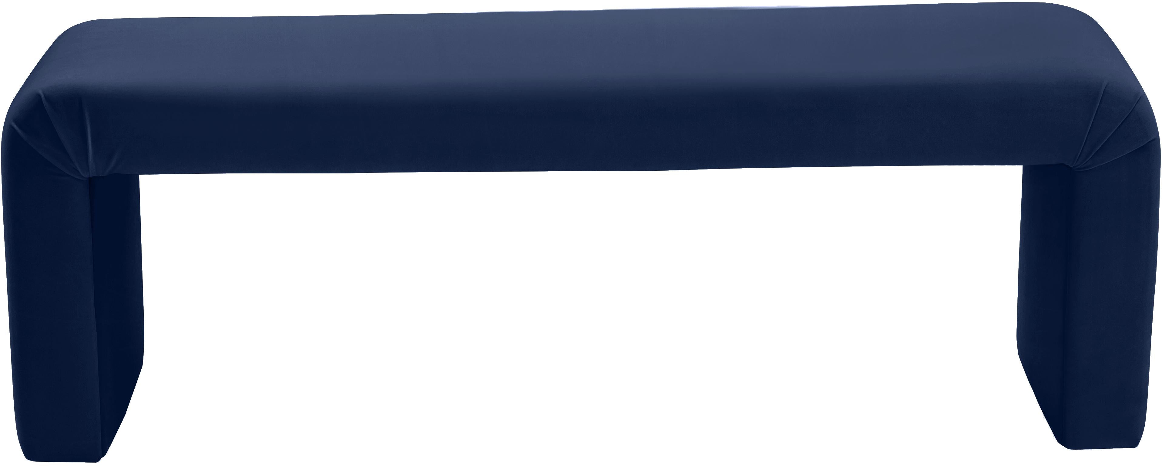 Minimalist Navy Velvet Bench - Luxury Home Furniture (MI)