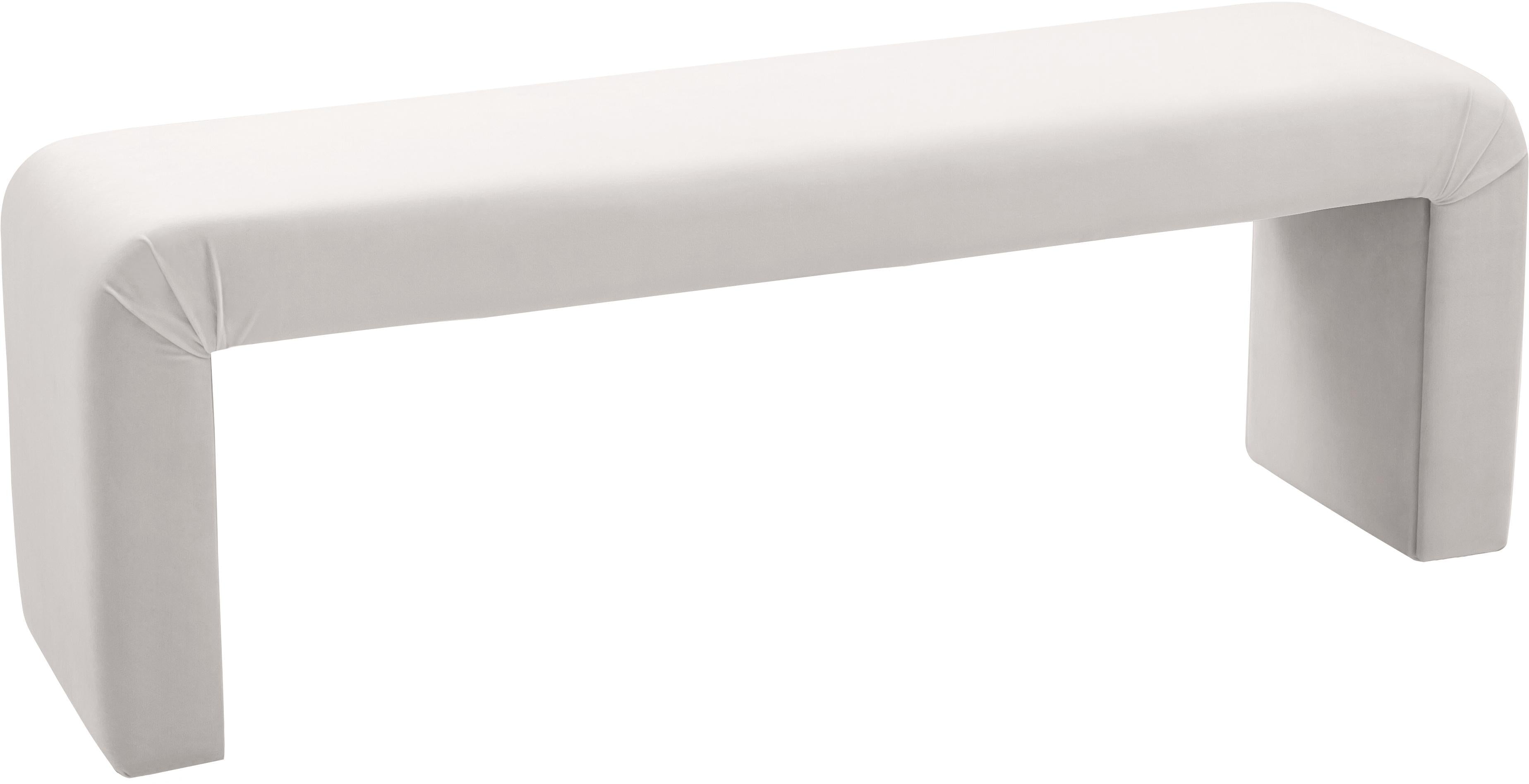 Minimalist Cream Velvet Bench - Luxury Home Furniture (MI)