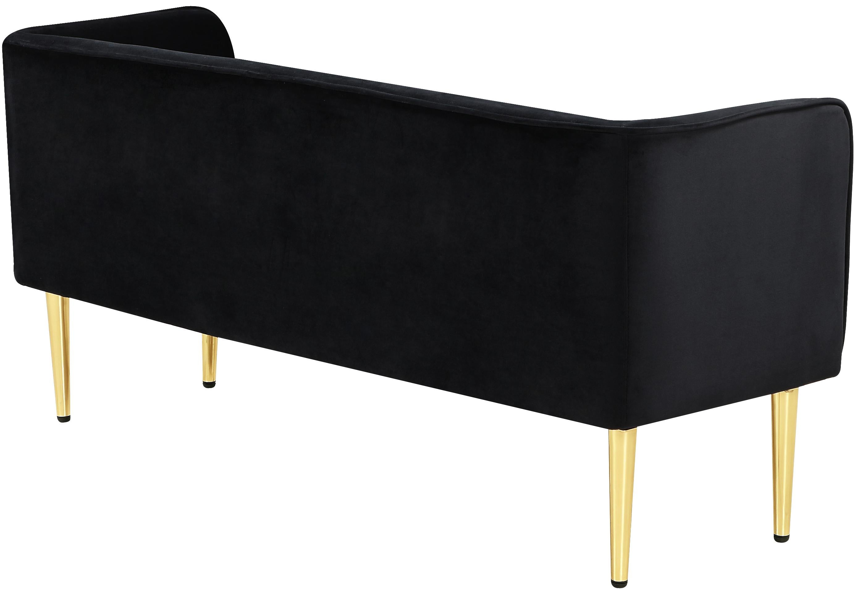 Audrey Black Velvet Bench - Luxury Home Furniture (MI)