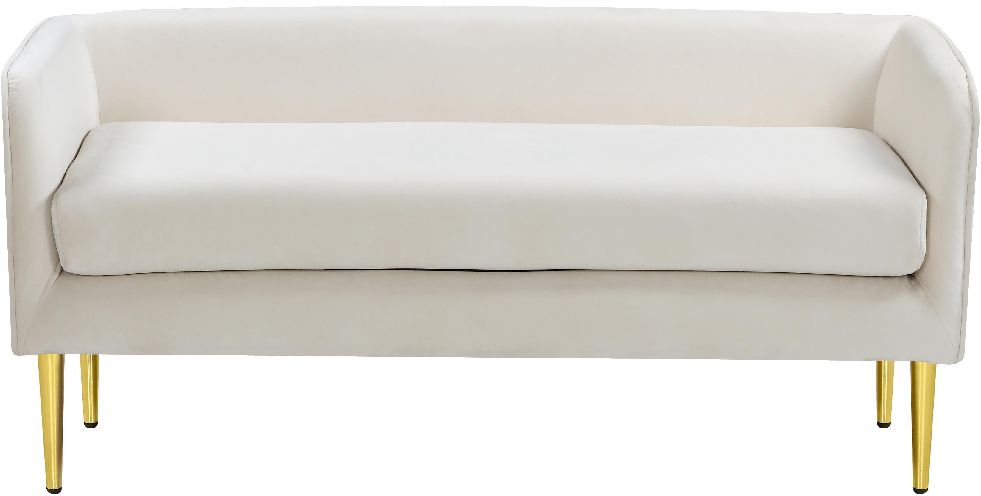 Audrey Cream Velvet Bench