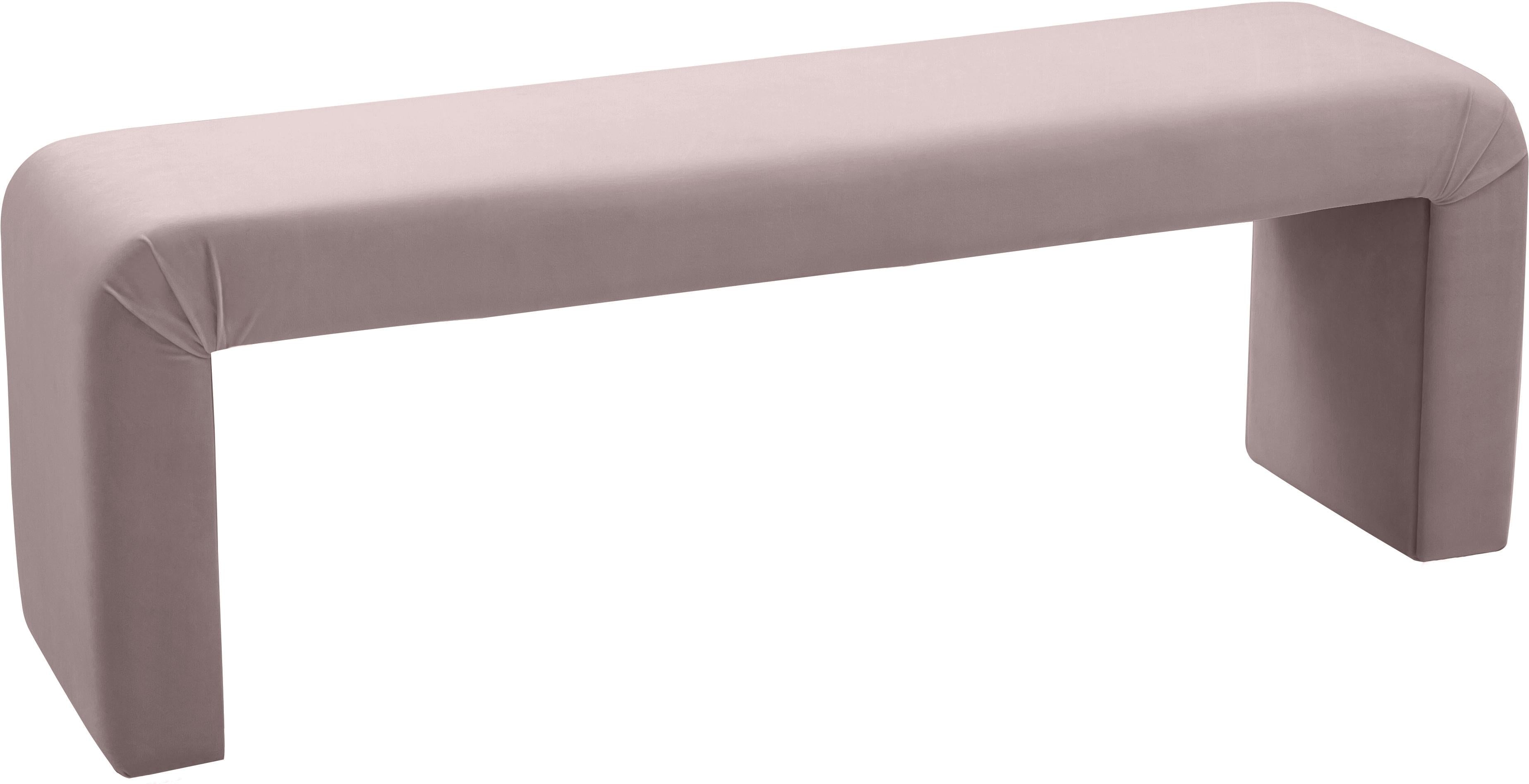 Minimalist Pink Velvet Bench - Luxury Home Furniture (MI)
