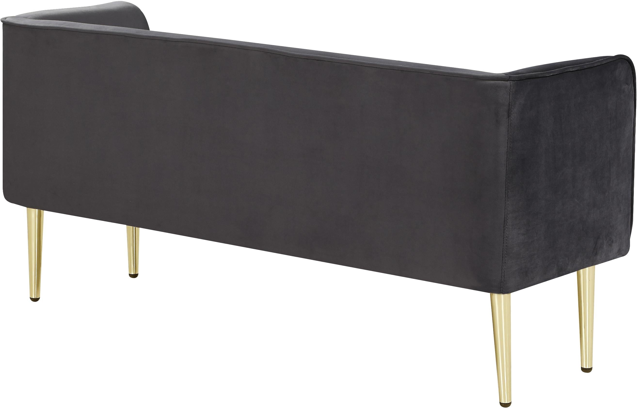Audrey Grey Velvet Bench - Luxury Home Furniture (MI)