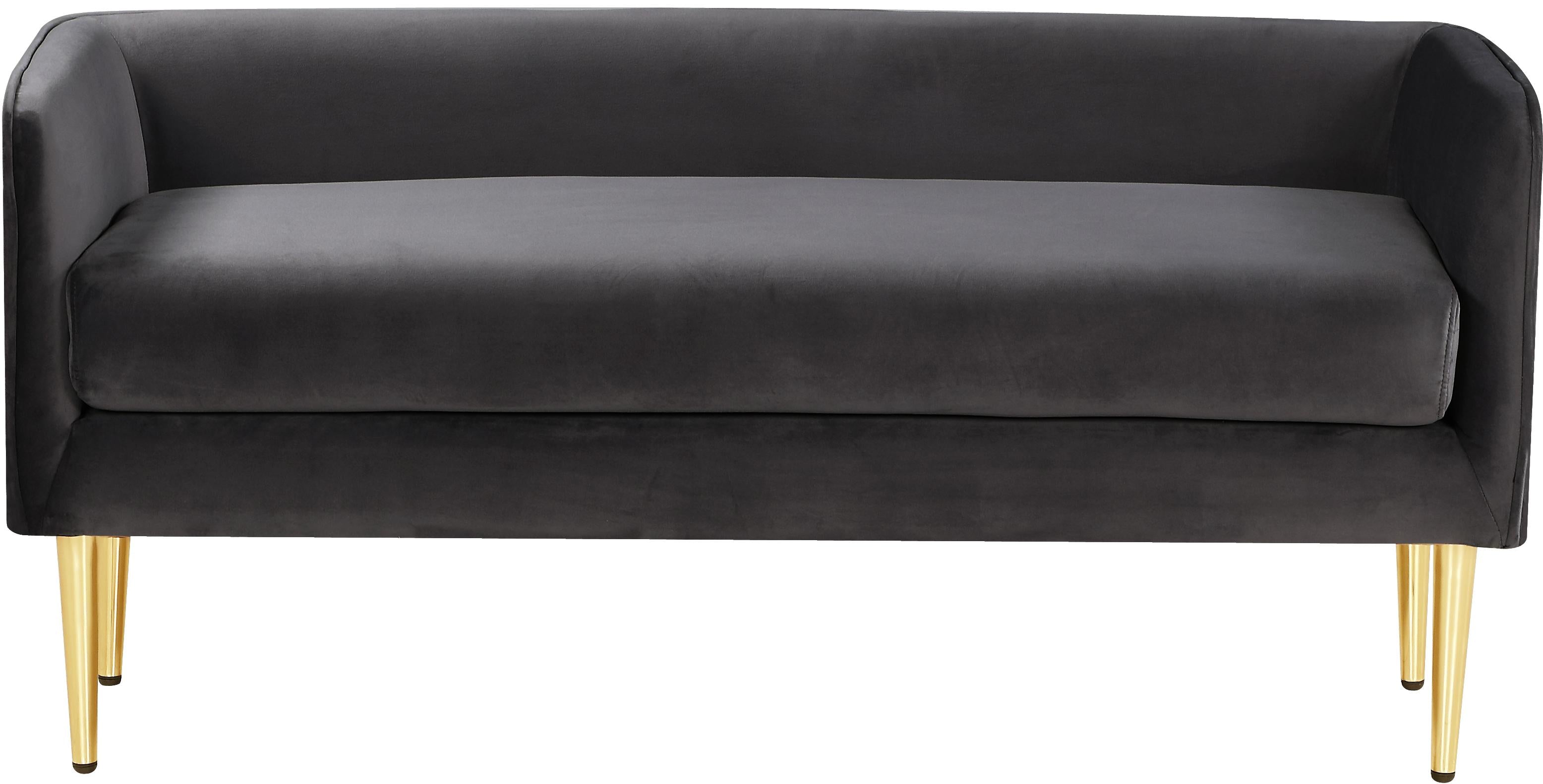 Audrey Grey Velvet Bench - Luxury Home Furniture (MI)