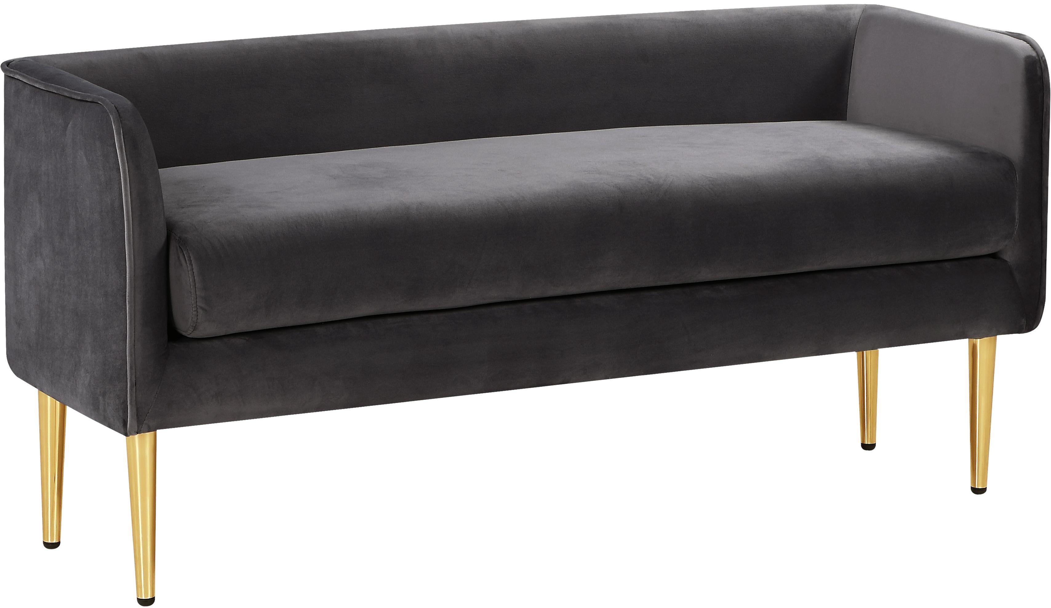 Audrey Grey Velvet Bench - Luxury Home Furniture (MI)