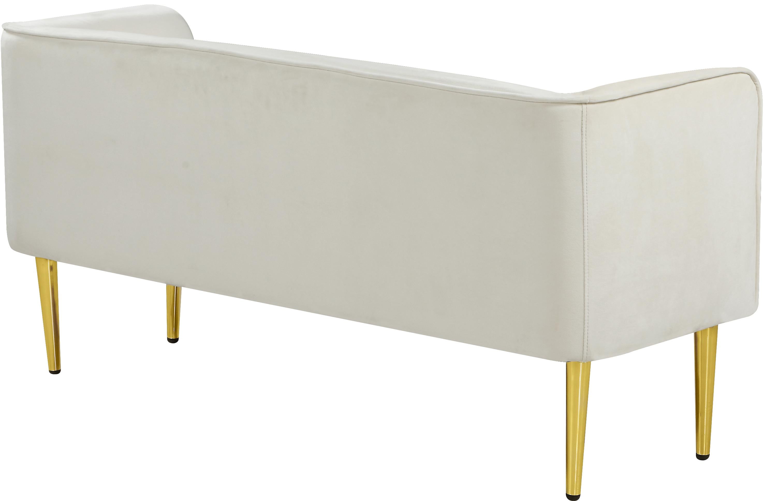 Audrey Cream Velvet Bench - Luxury Home Furniture (MI)