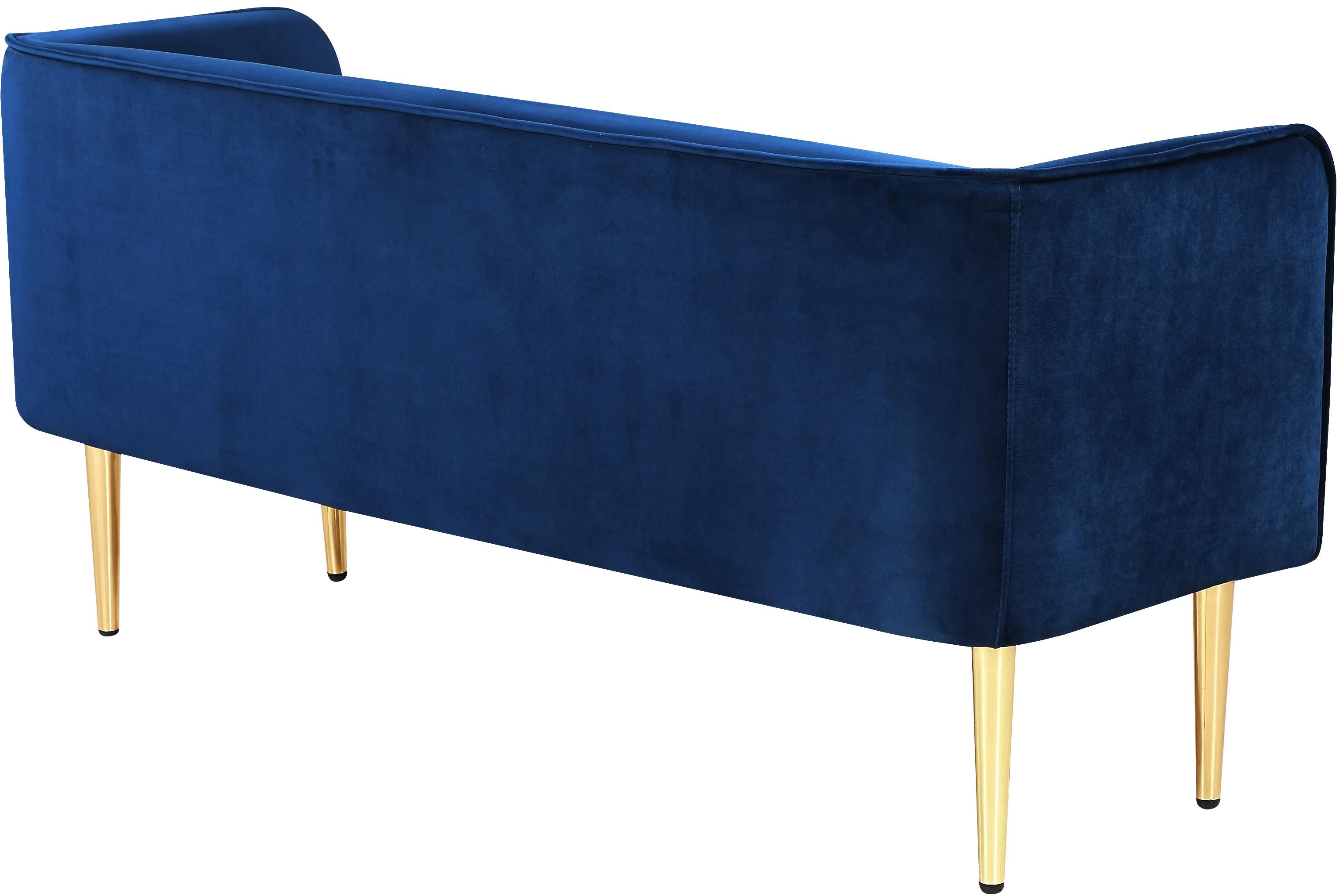 Audrey Navy Velvet Bench - Luxury Home Furniture (MI)