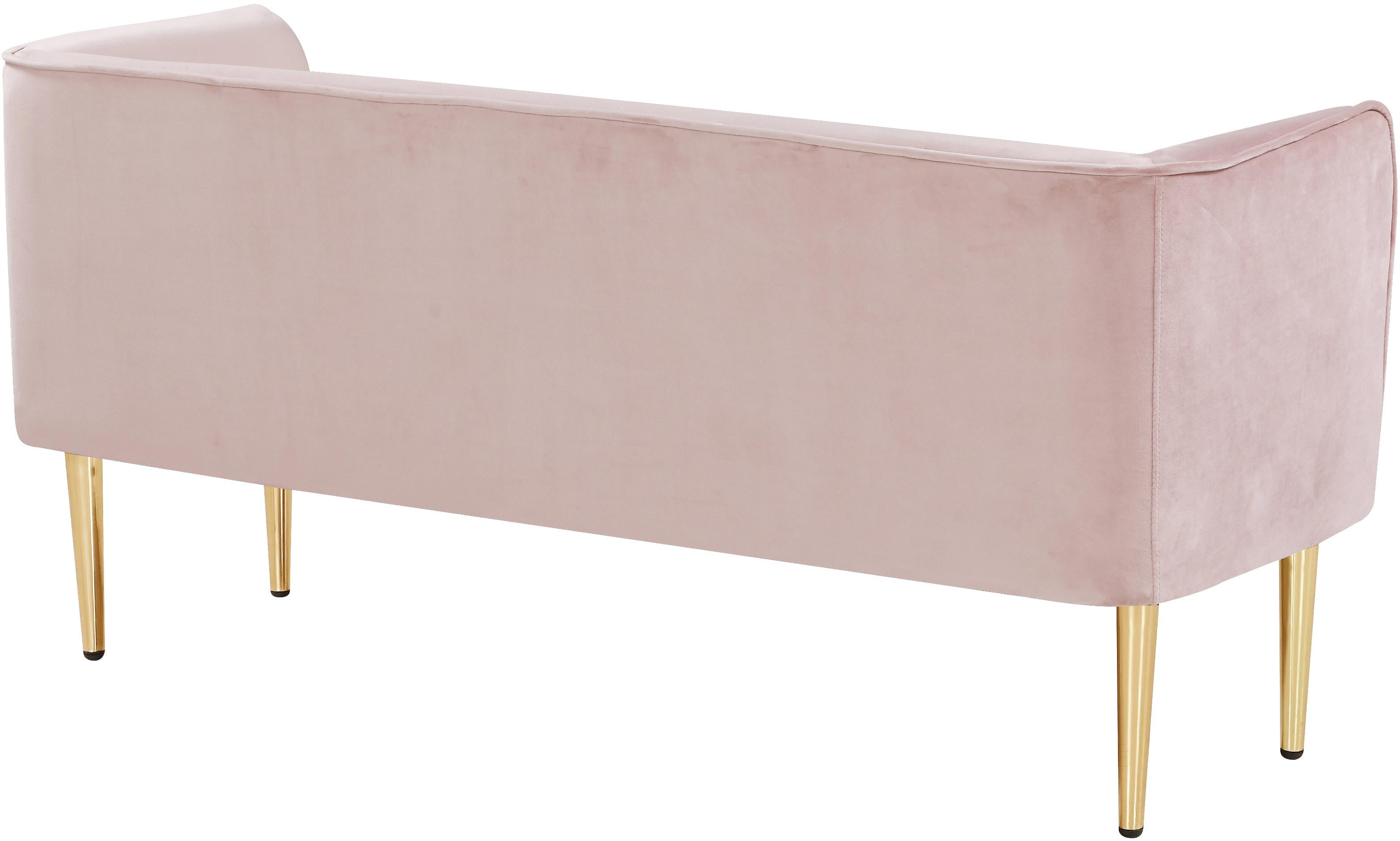 Audrey Pink Velvet Bench - Luxury Home Furniture (MI)