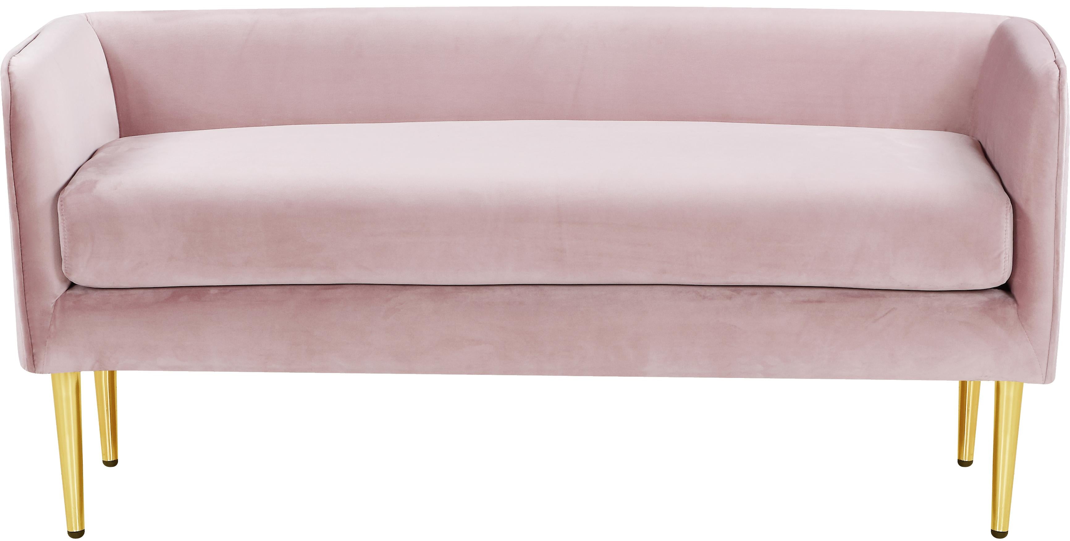 Audrey Pink Velvet Bench - Luxury Home Furniture (MI)