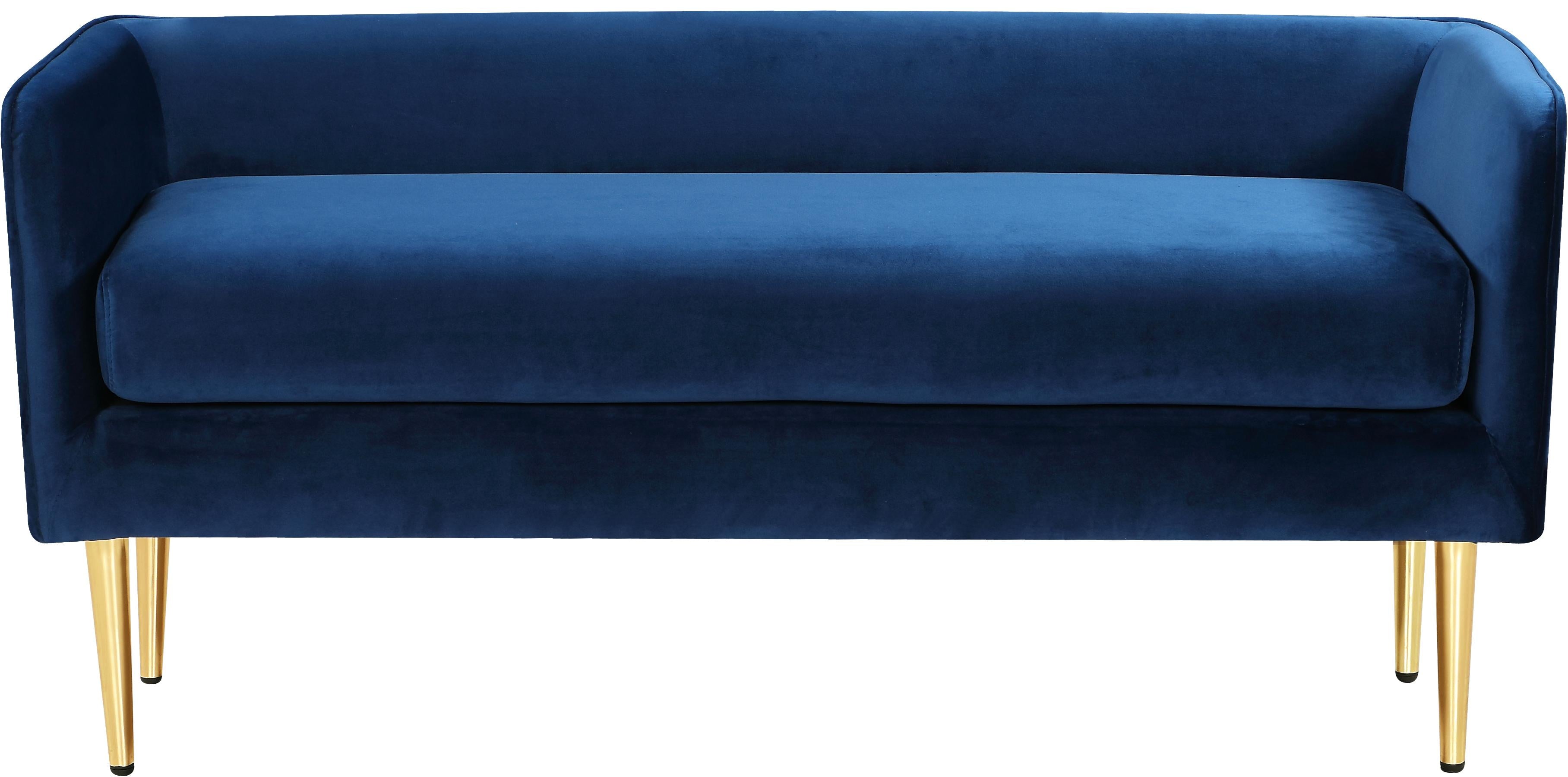 Audrey Navy Velvet Bench - Luxury Home Furniture (MI)