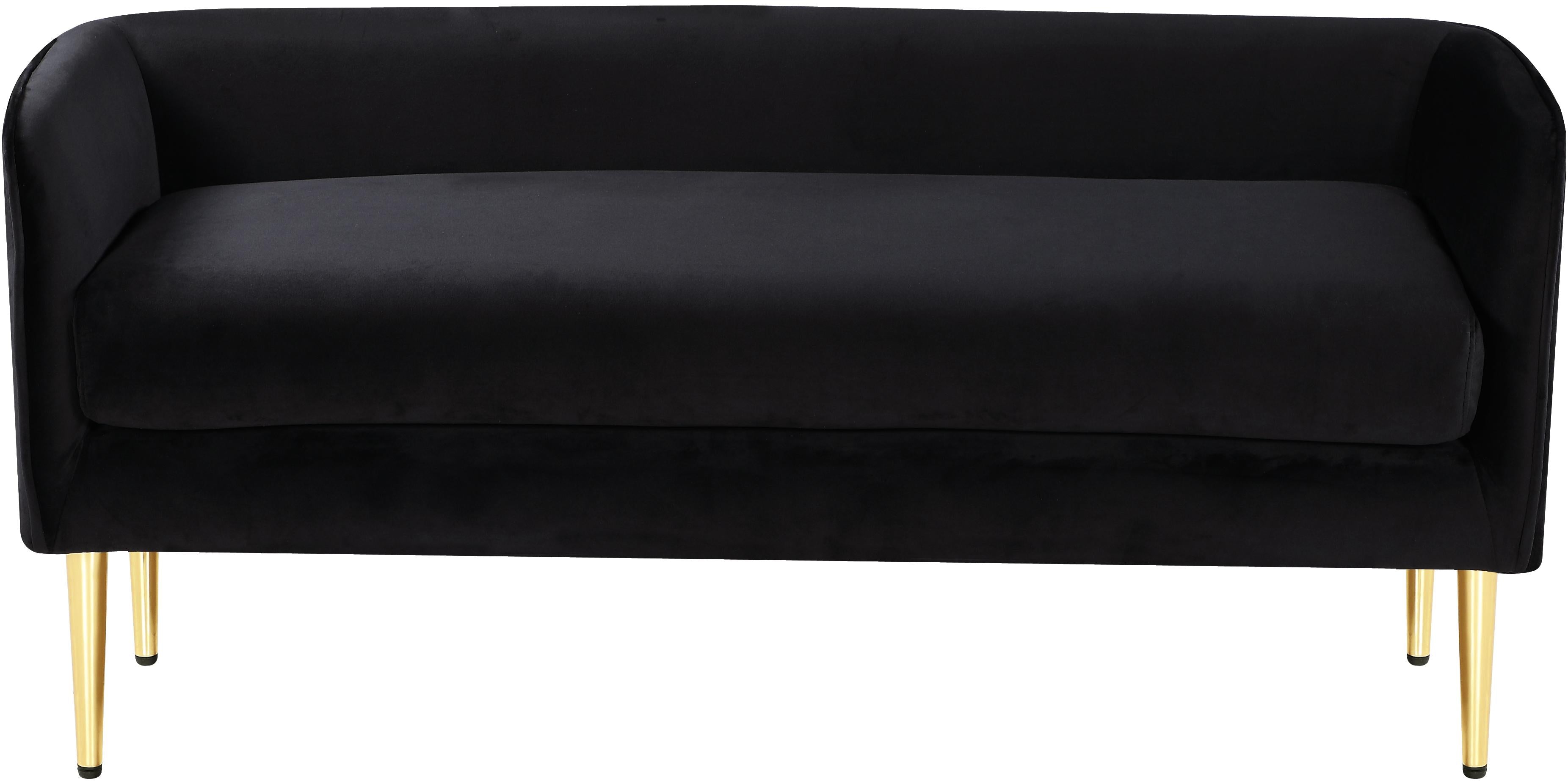 Audrey Black Velvet Bench - Luxury Home Furniture (MI)