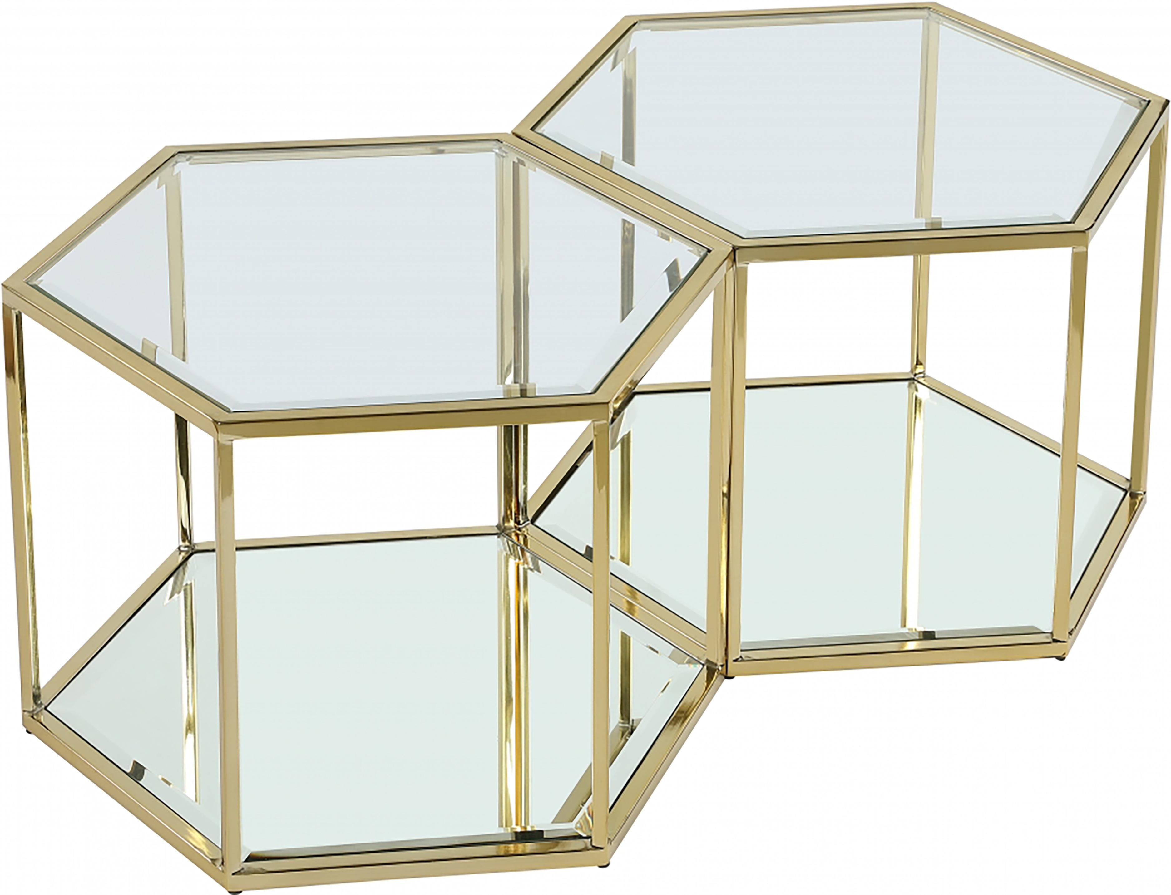 Sei Brushed Gold Coffee Table - Luxury Home Furniture (MI)