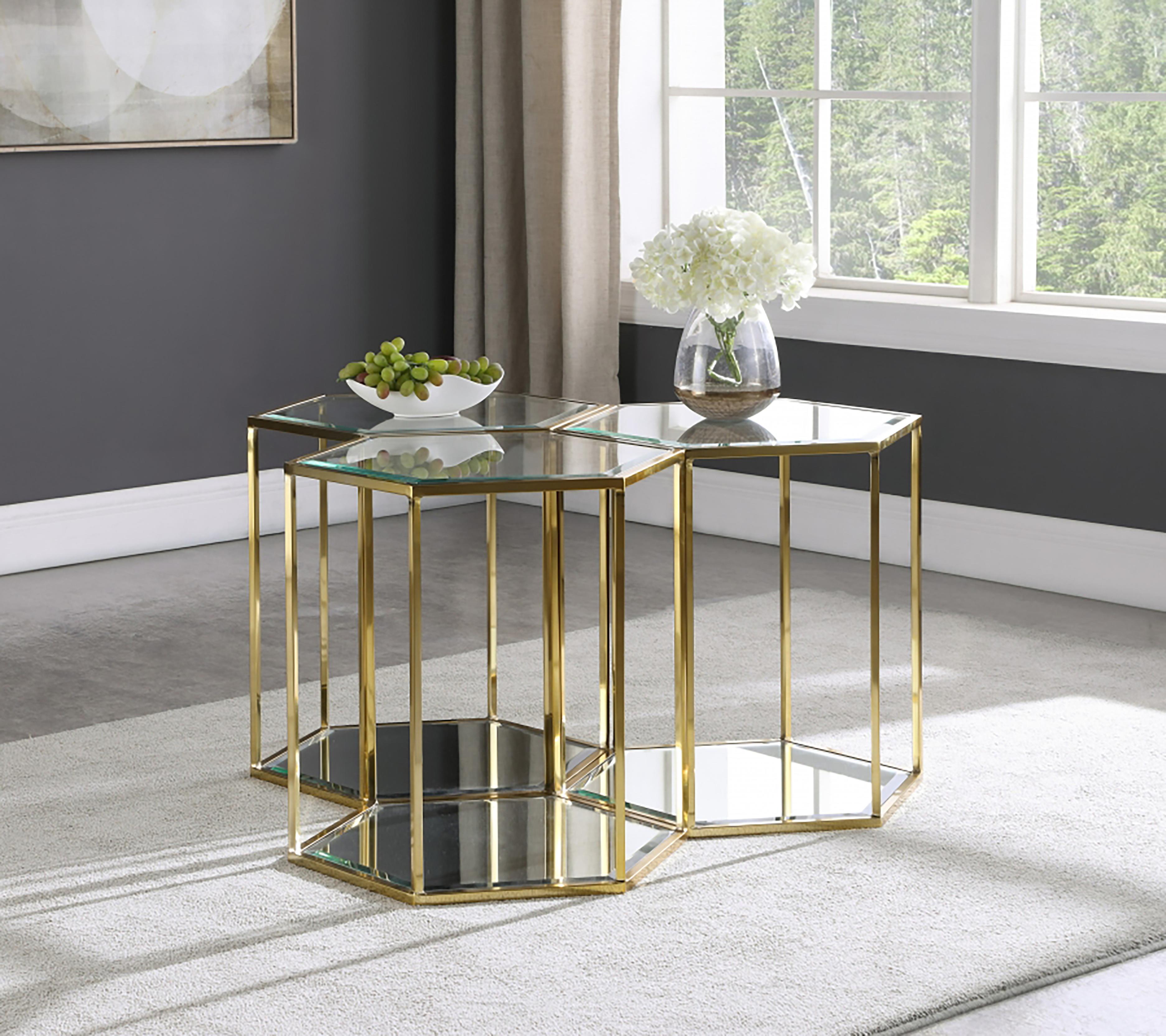Sei Brushed Gold End Table - Luxury Home Furniture (MI)