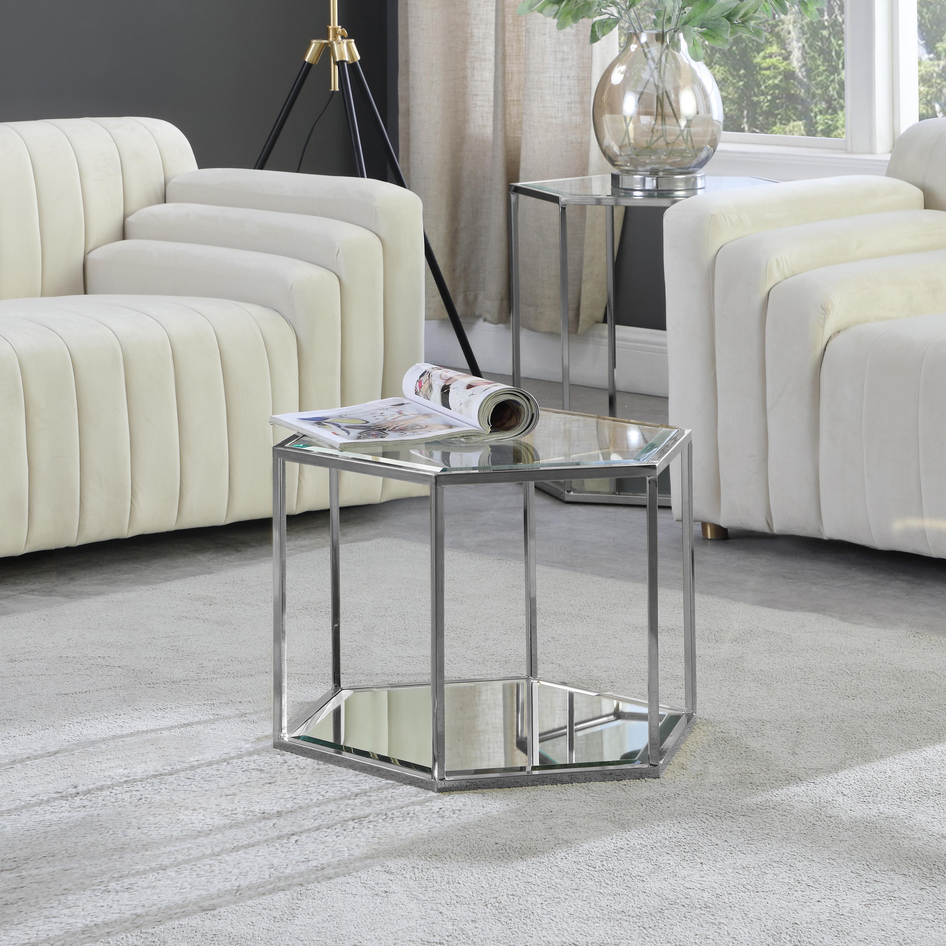 Sei Brushed Chrome Coffee Table - Luxury Home Furniture (MI)