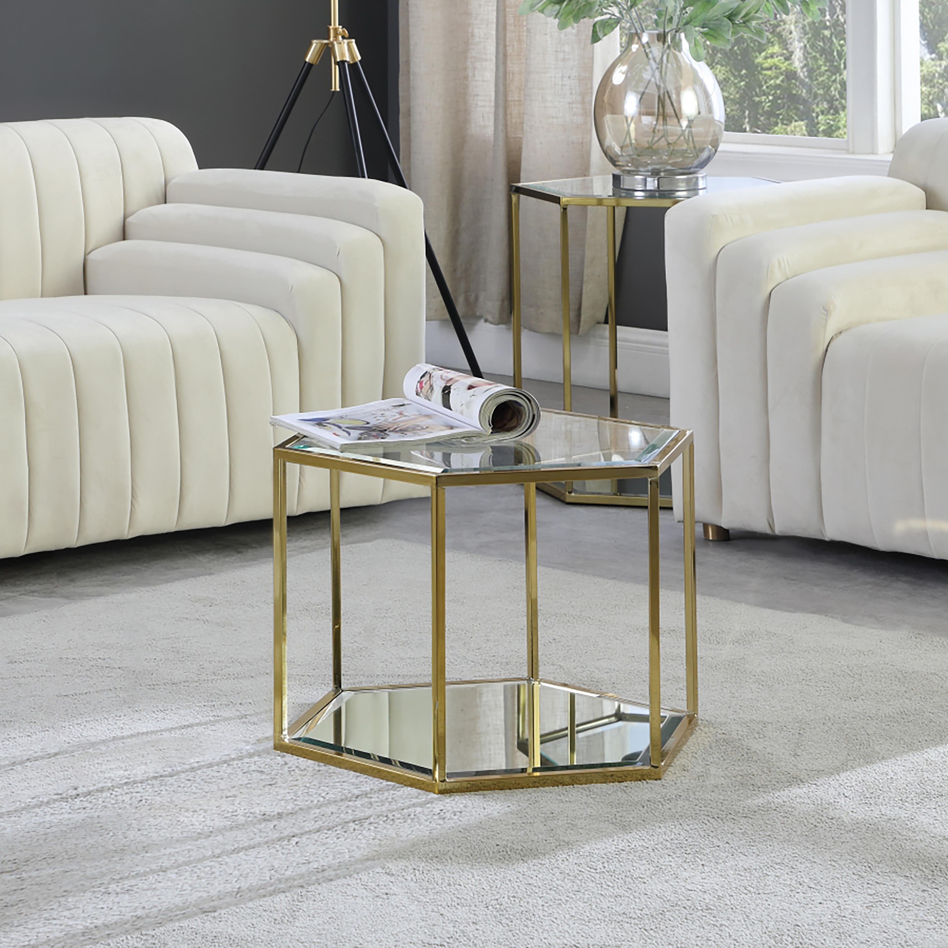 Sei Brushed Gold Coffee Table - Luxury Home Furniture (MI)