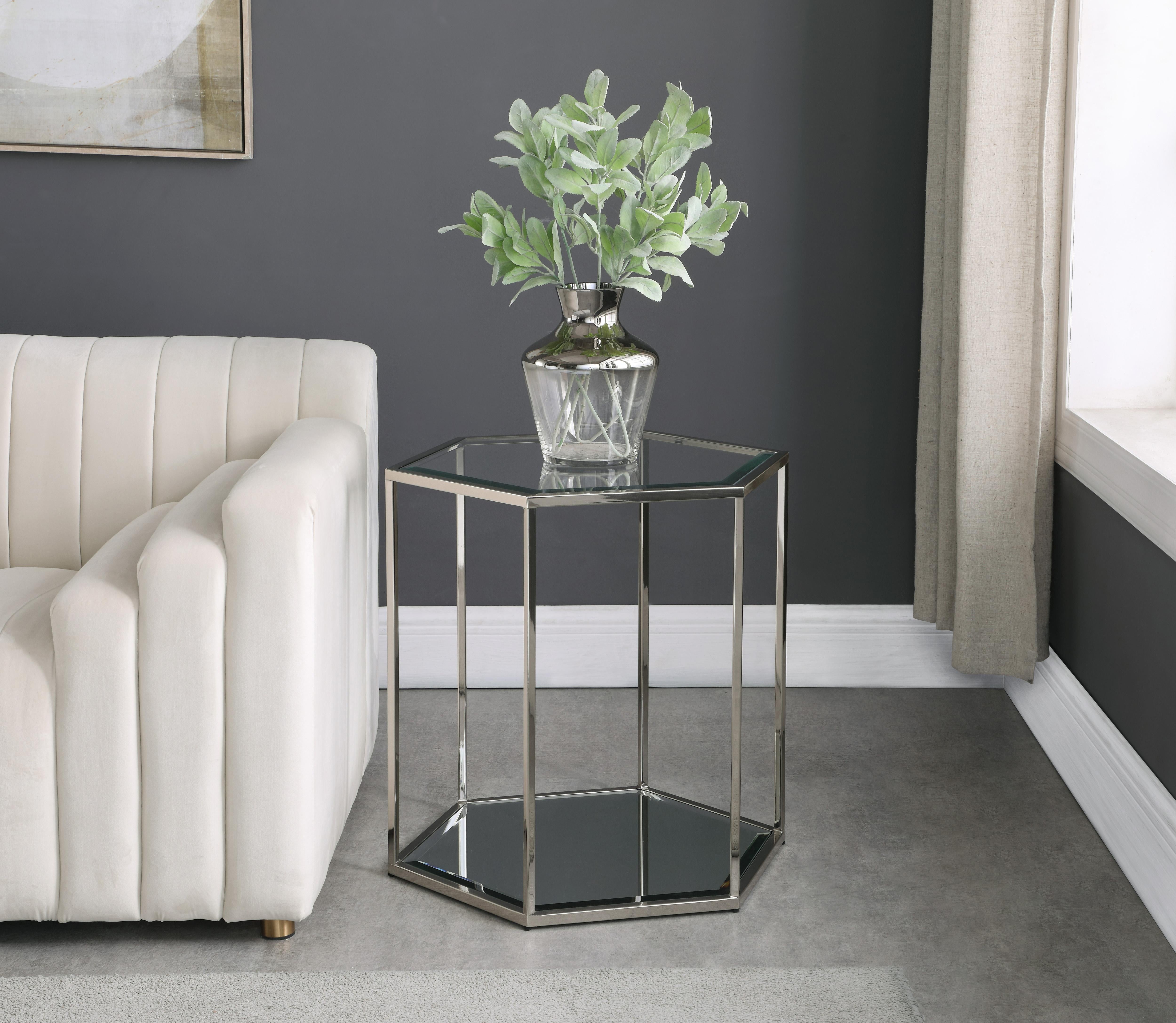 Sei Brushed Chrome End Table - Luxury Home Furniture (MI)