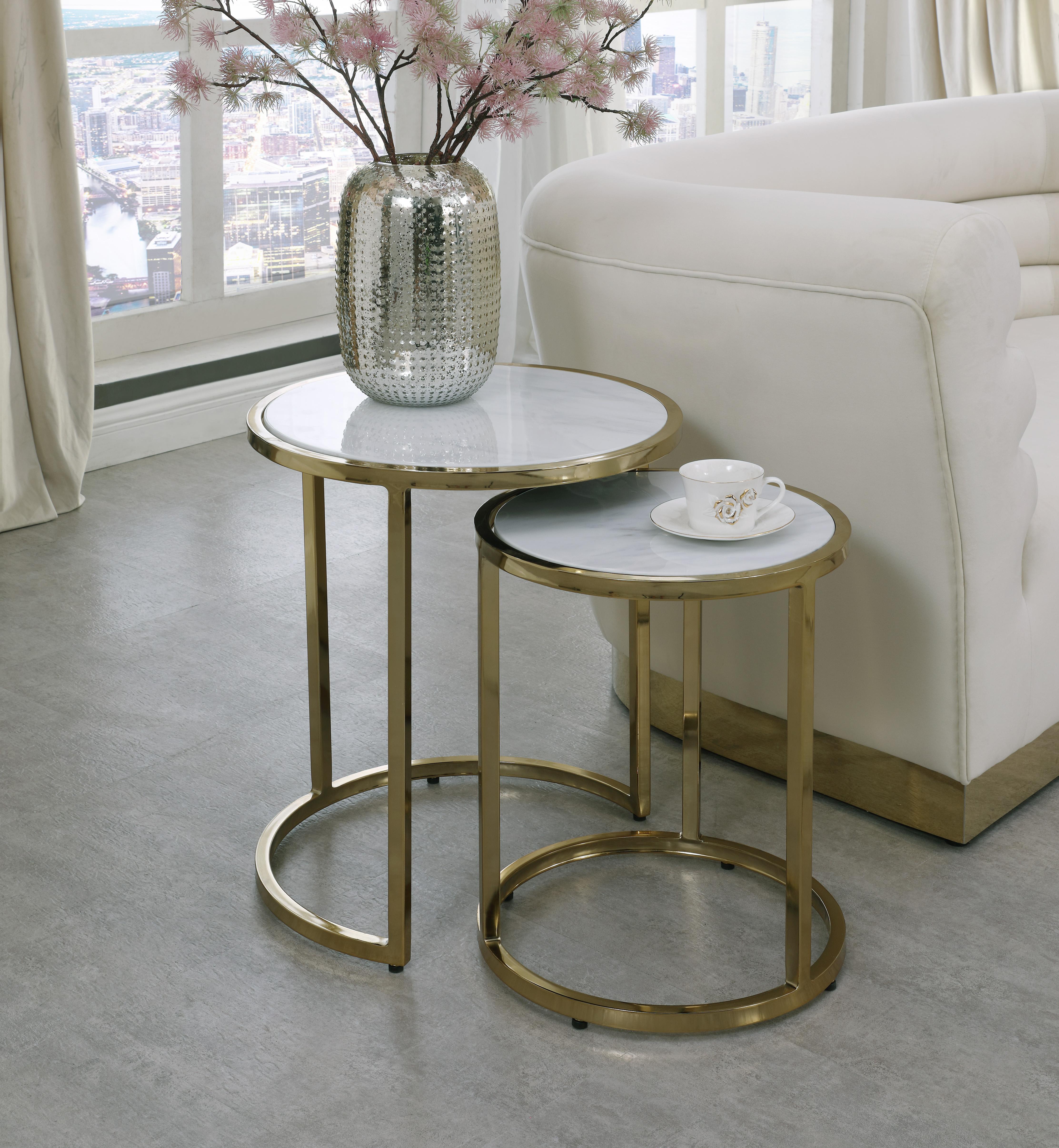 Massimo Gold End Table - Luxury Home Furniture (MI)