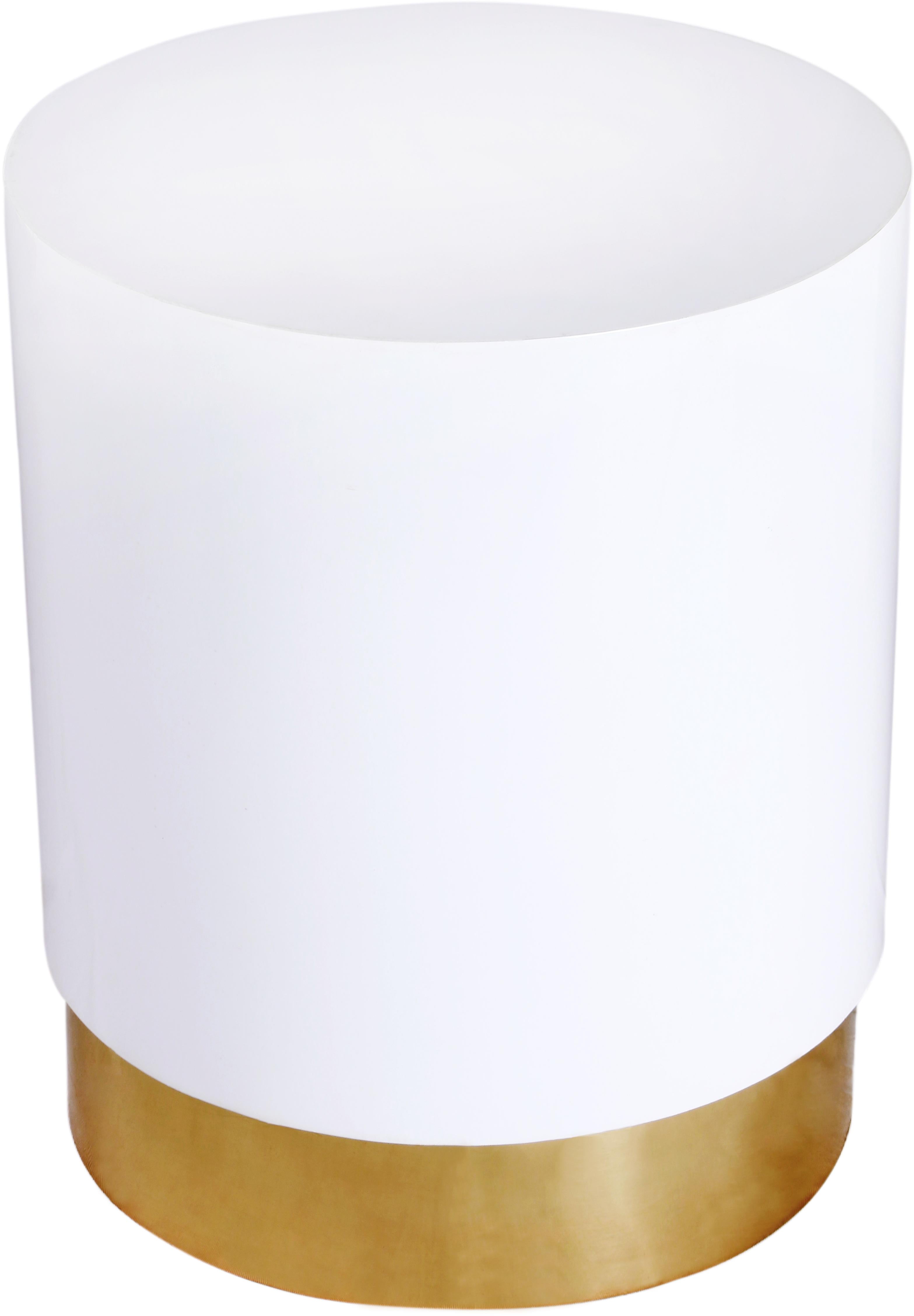 Deco White/Gold End Table - Luxury Home Furniture (MI)