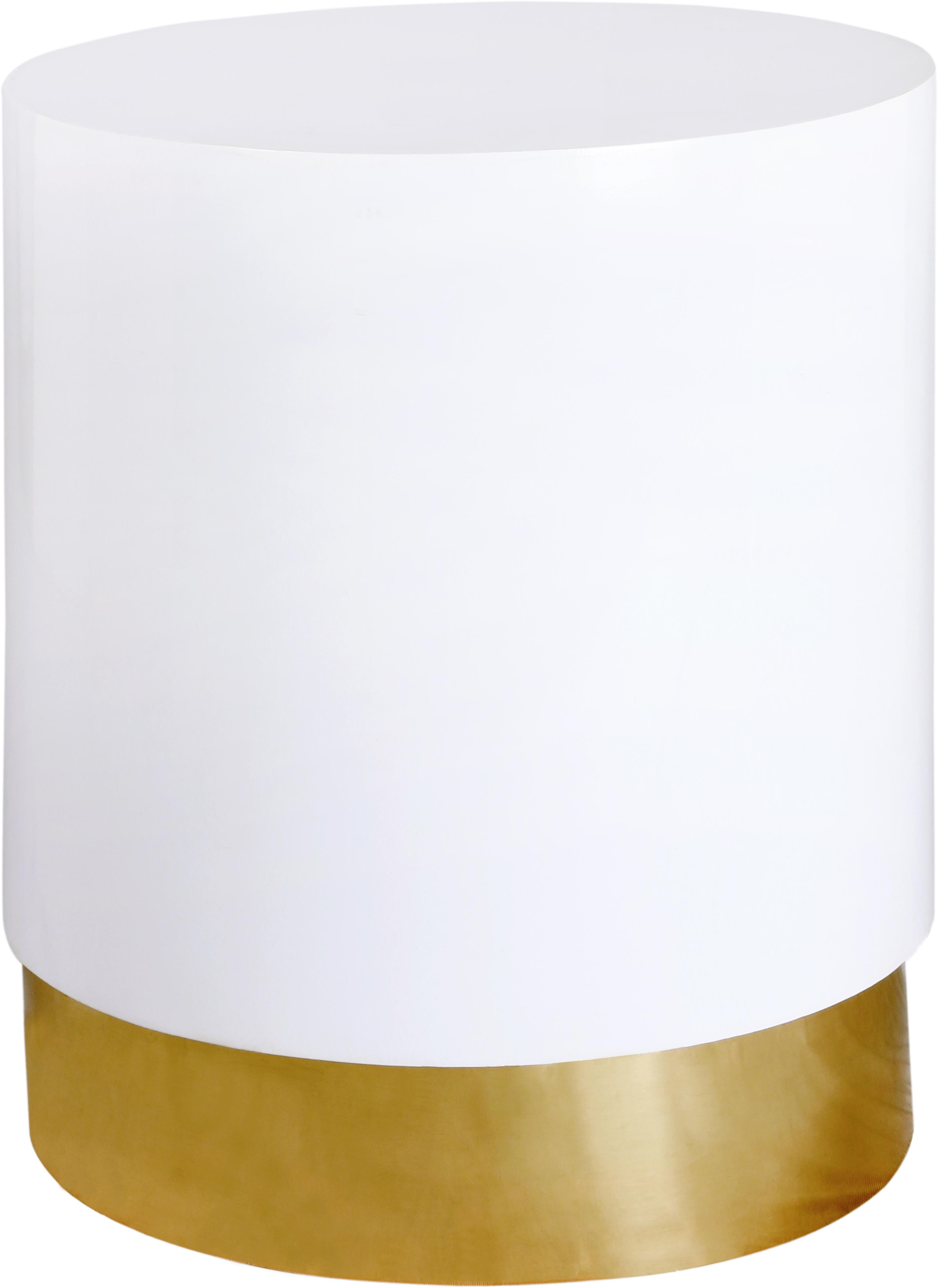 Deco White/Gold End Table - Luxury Home Furniture (MI)