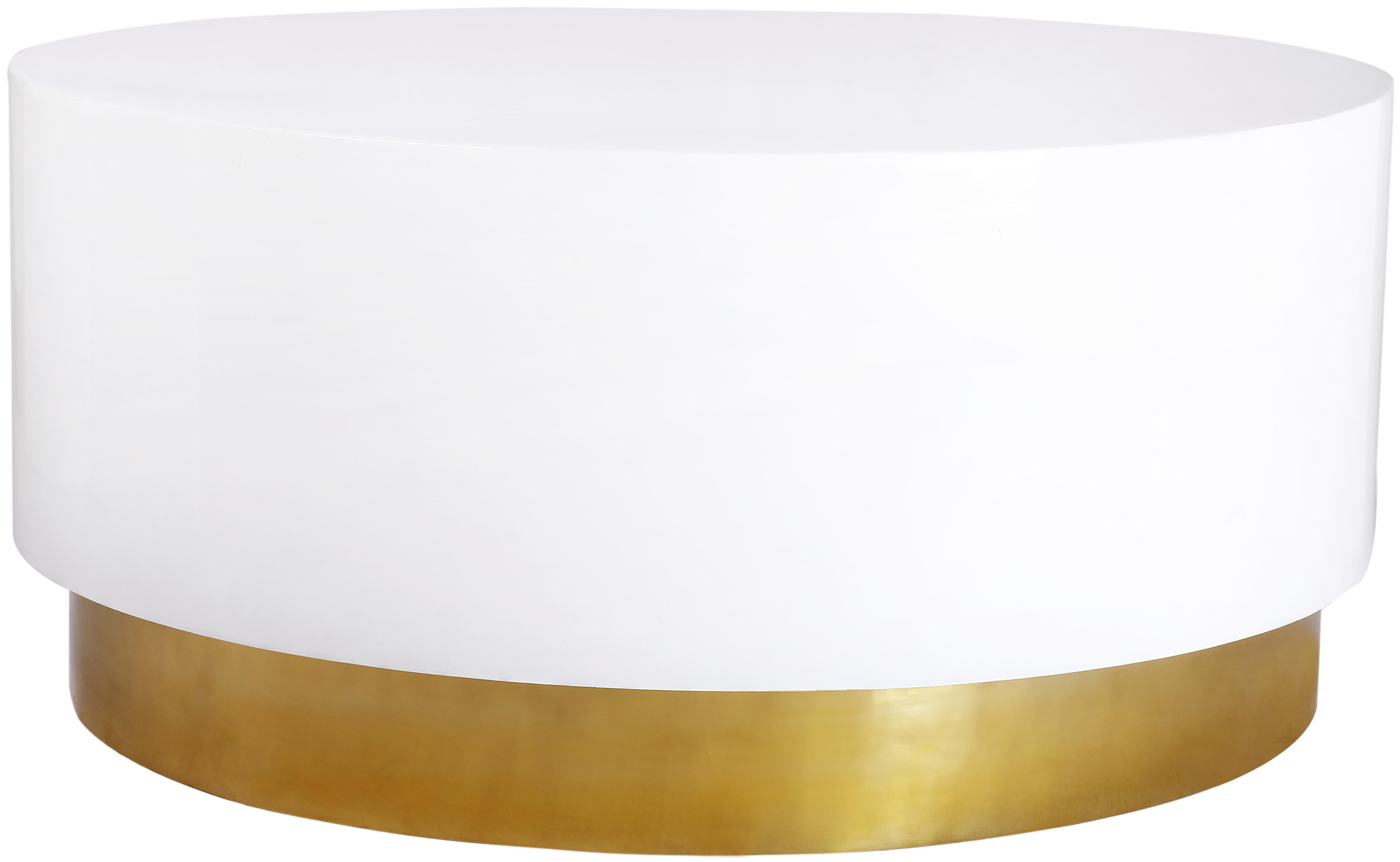 Deco White/Gold Coffee Table - Luxury Home Furniture (MI)